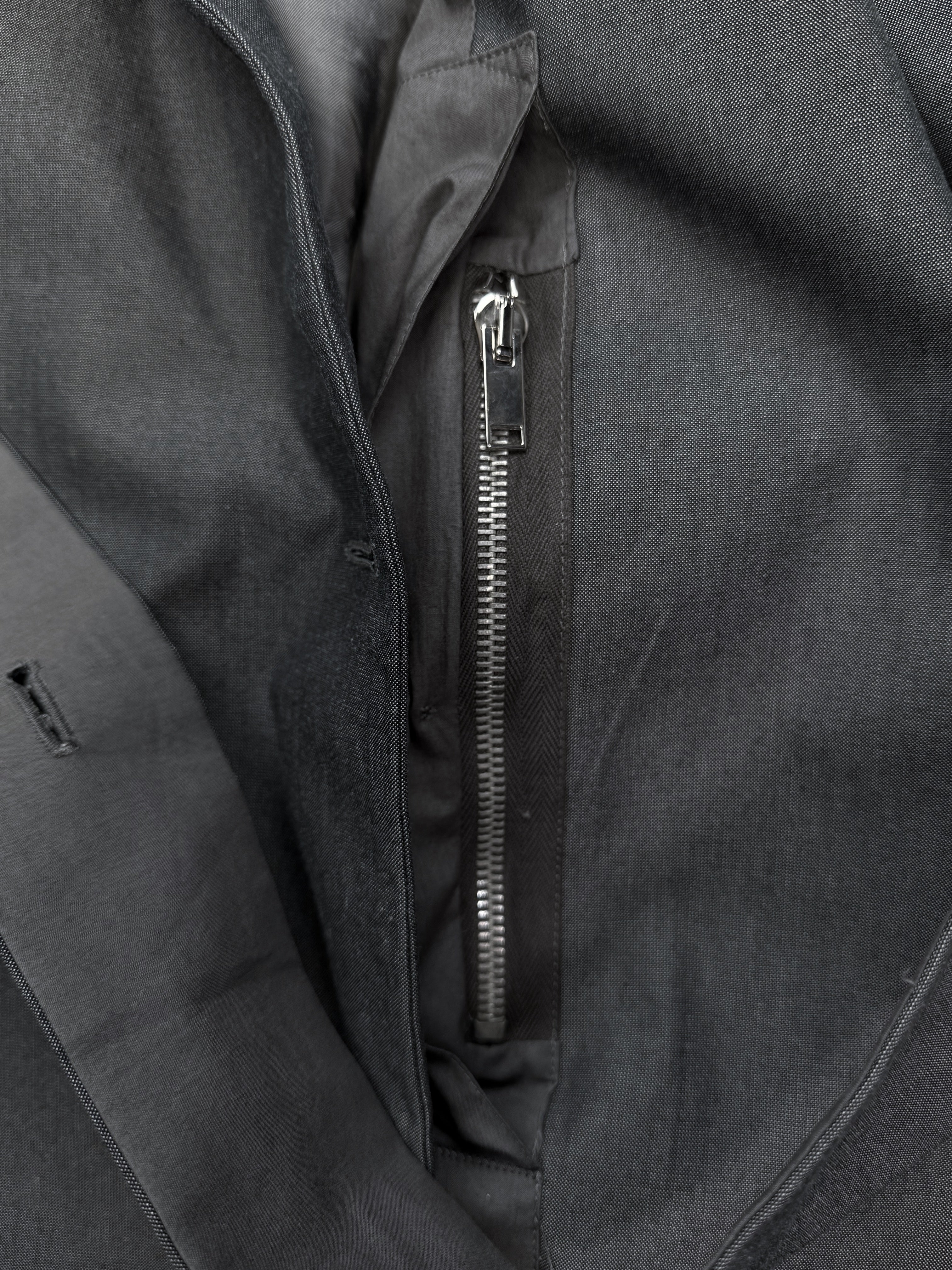Rick Owens Slate Blue Belted Double Breasted Blazer Jacket