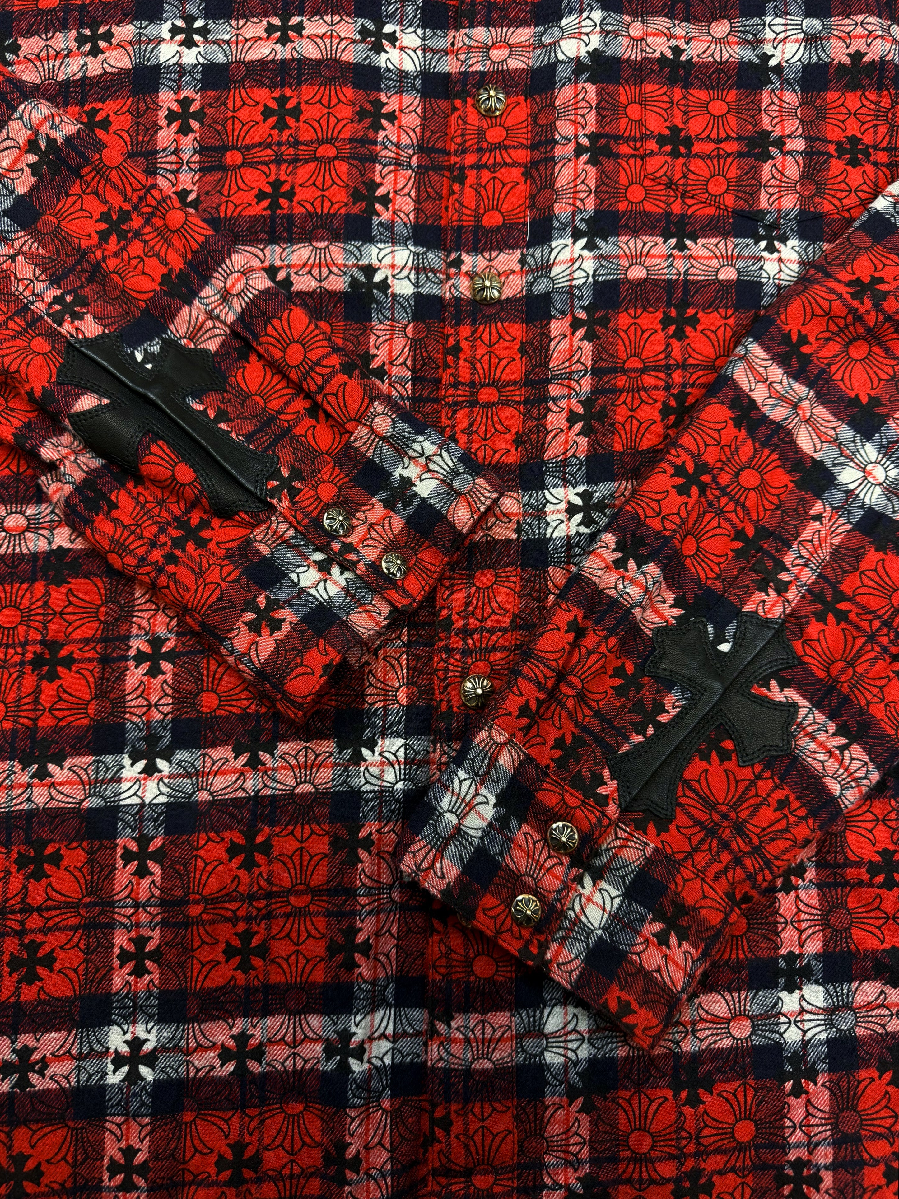 Chrome Hearts ‘Loose Ends’ Red Cross Patch Monogram Flannel