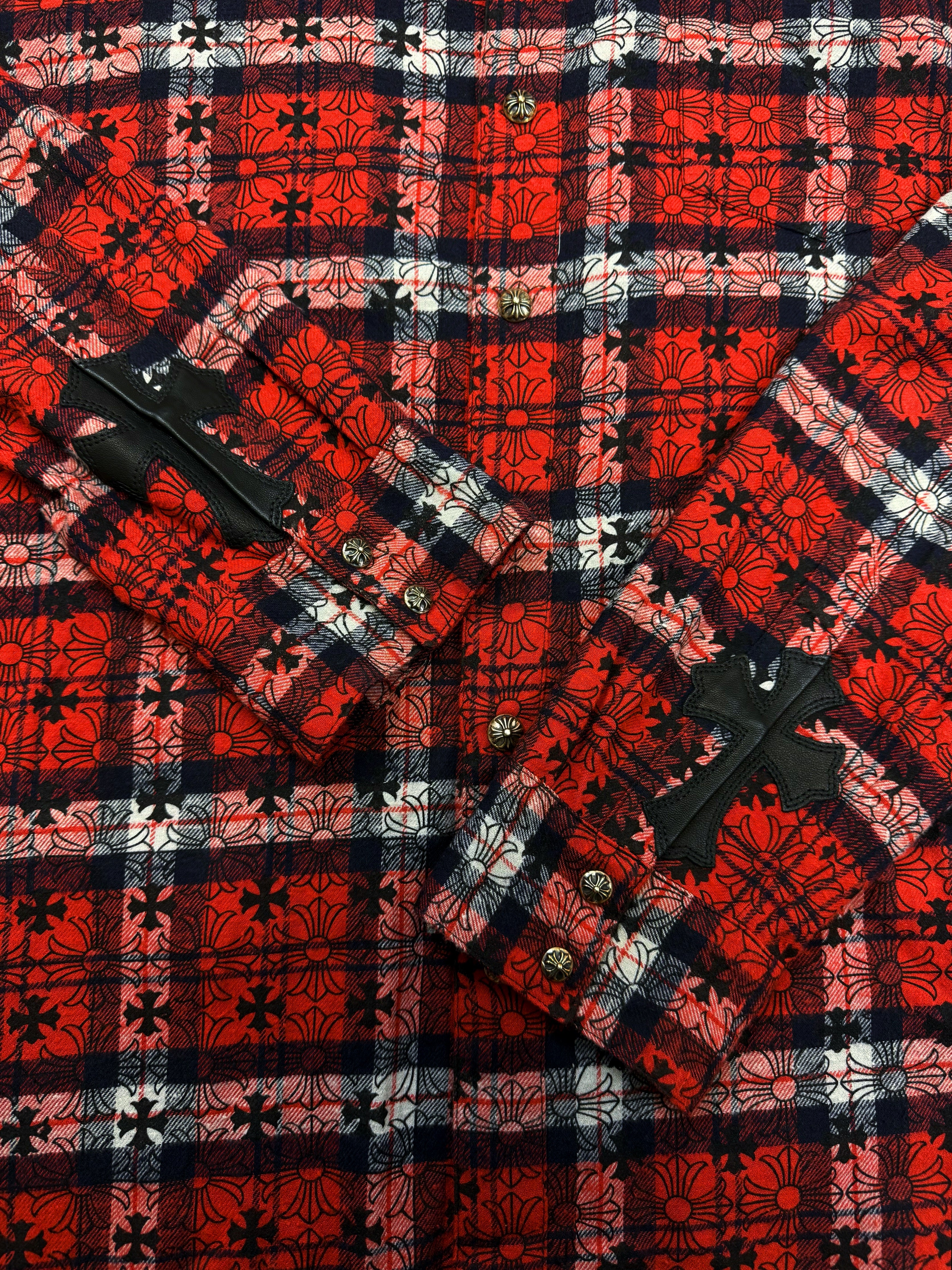 Chrome Hearts ‘Loose Ends’ Red Cross Patch Monogram Flannel