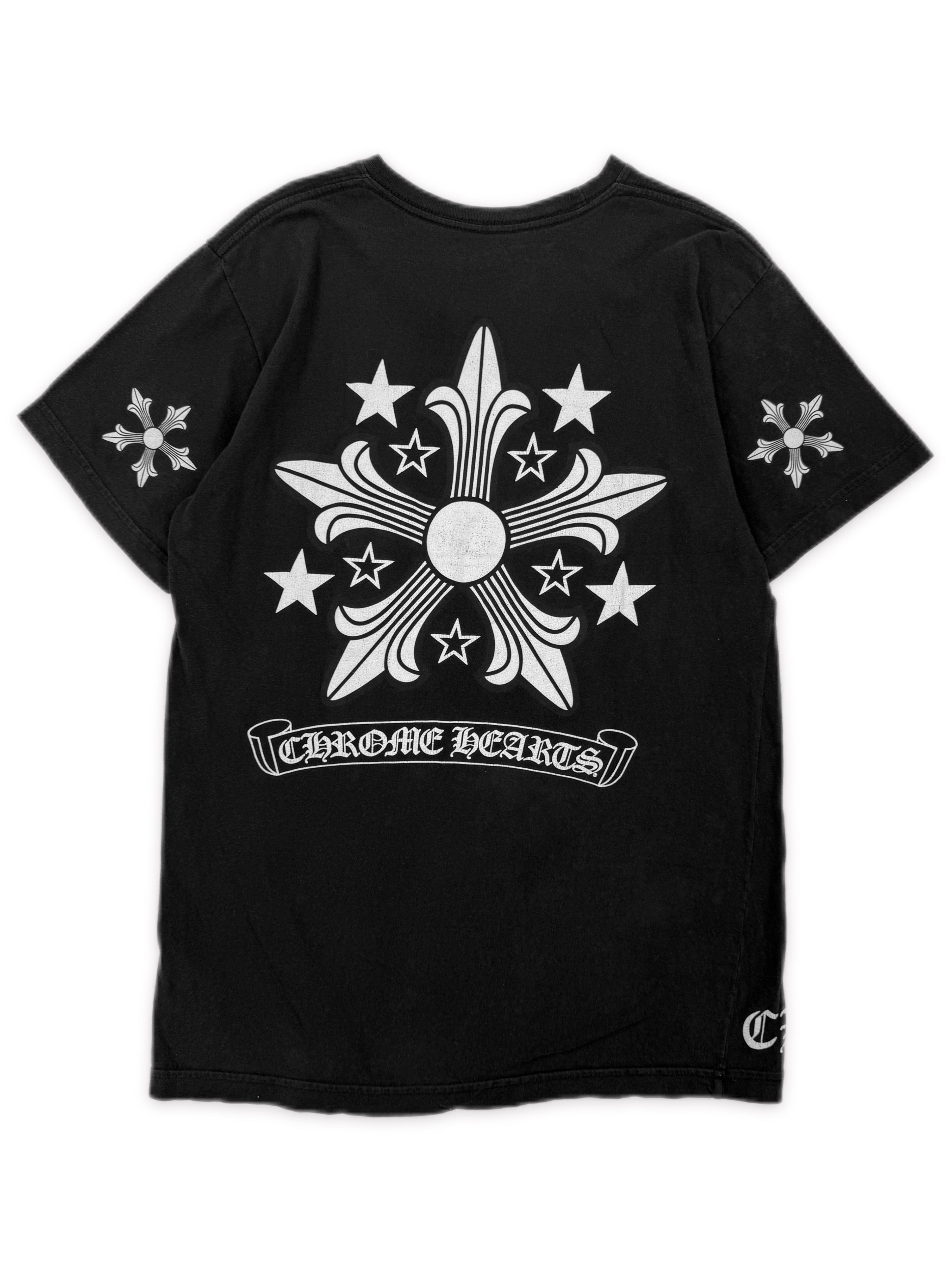 Chrome Hearts Star Scroll Logo Faded Black T-Shirt