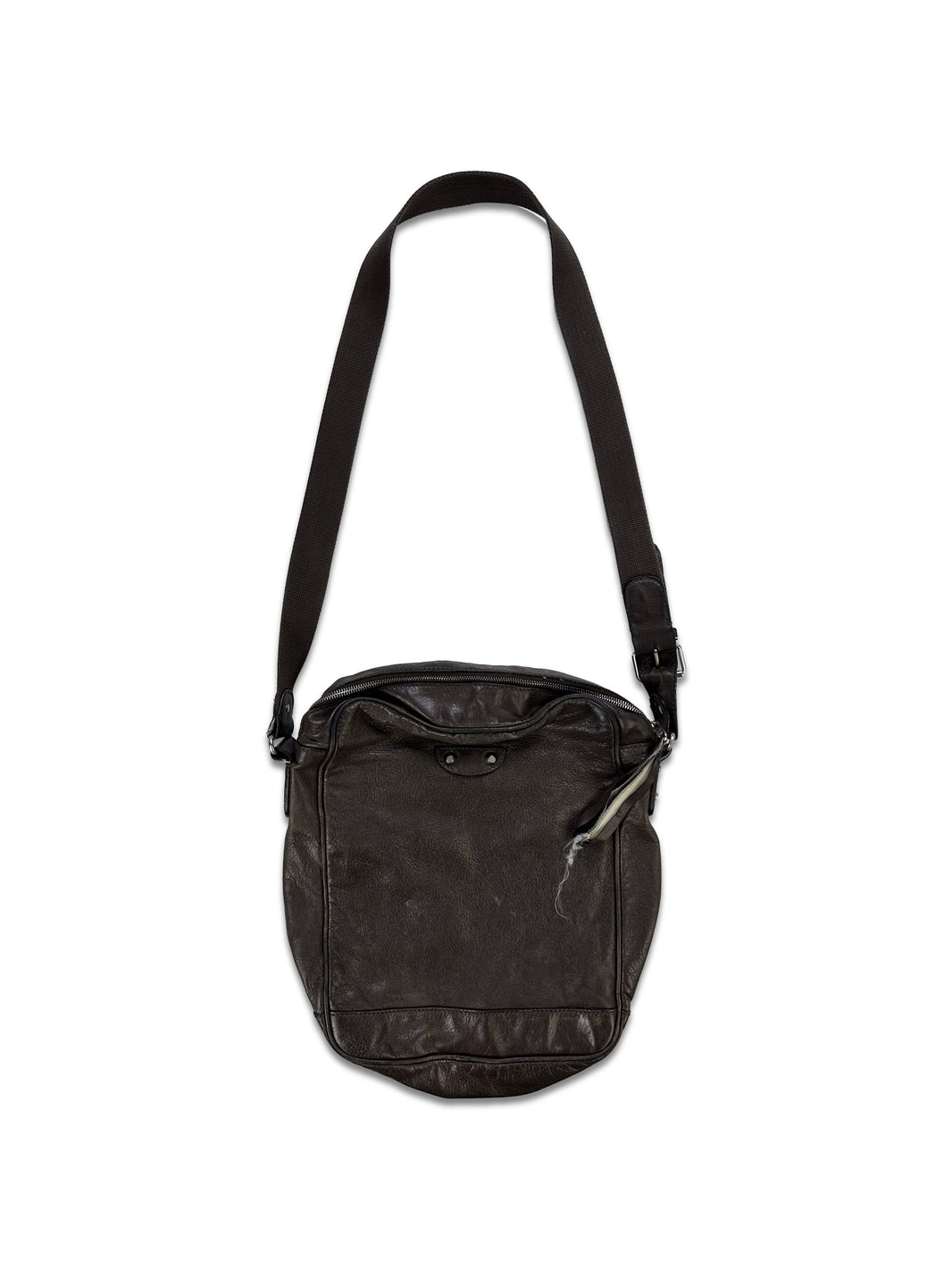 Balenciaga Brown Leather ‘City’ Studded Crossbody Bag