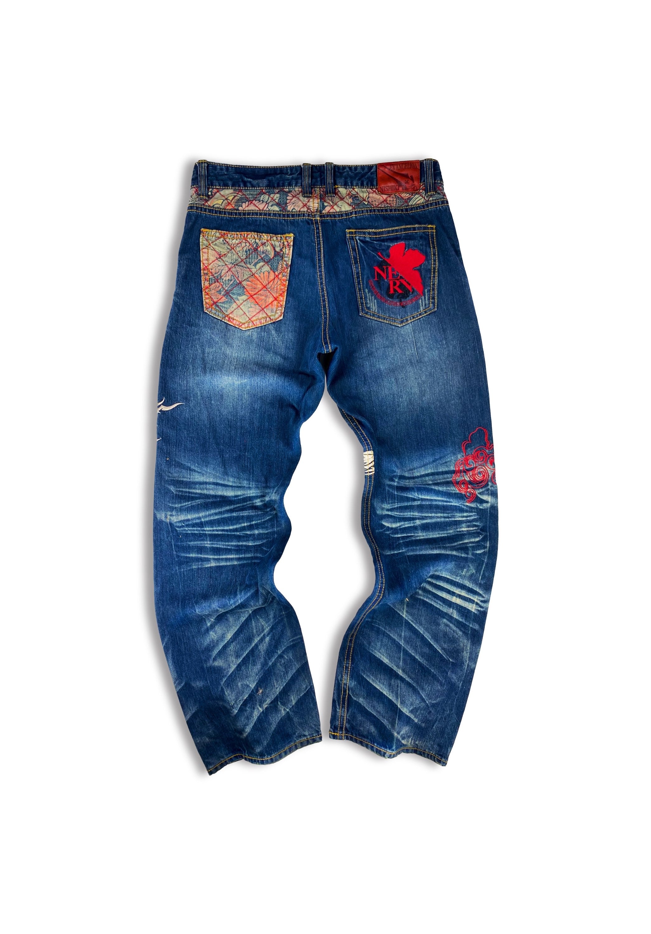 00s Evangelion x Nishiki ‘Neon Genesis’ Embroidered Wide Cut Denim