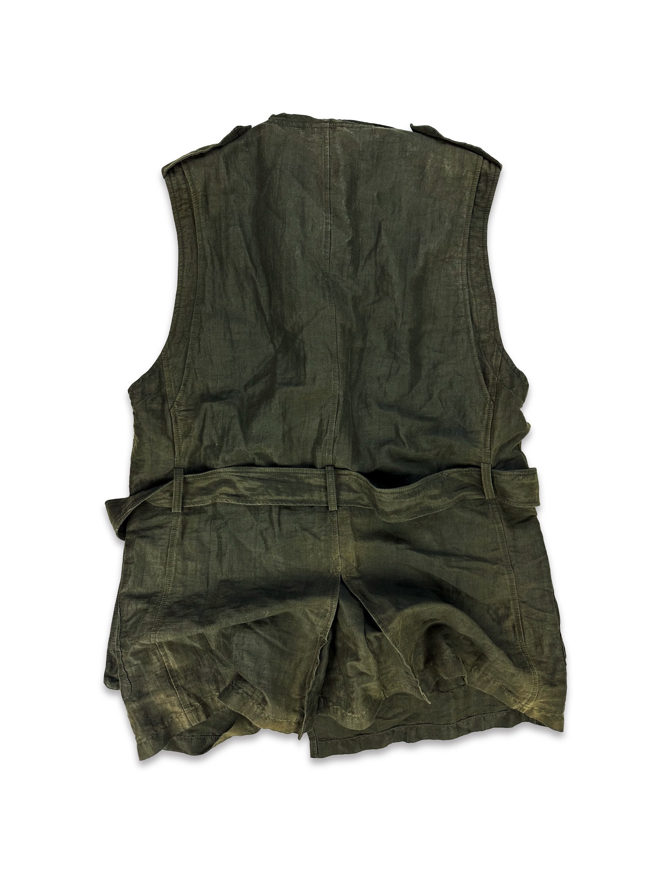 00s Mihara Yasuhiro Belted Multi Pocket Cargo Vest