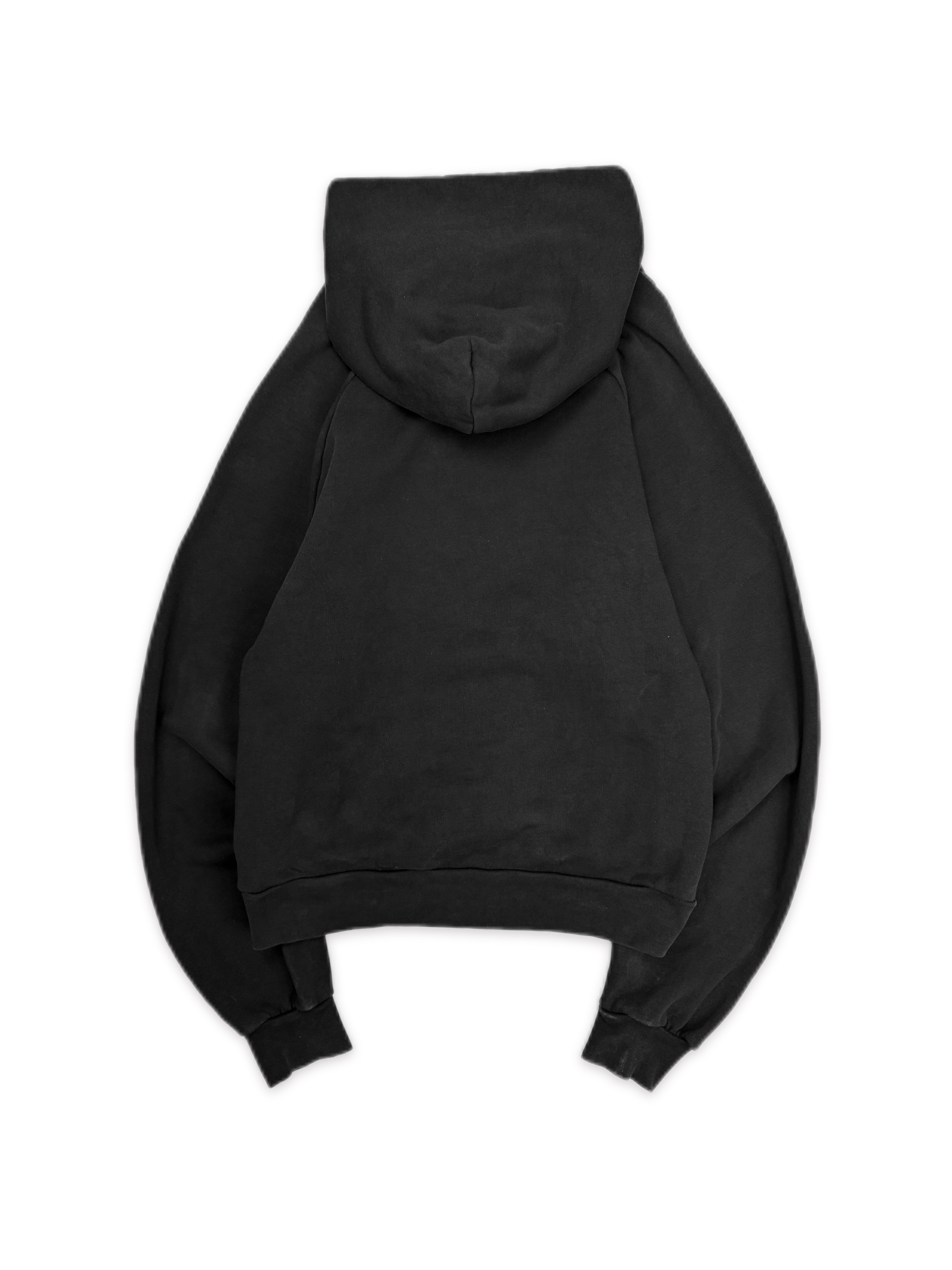 AW18 Balenciaga Mode BB Red Logo Black Heavy Weight Hoodie