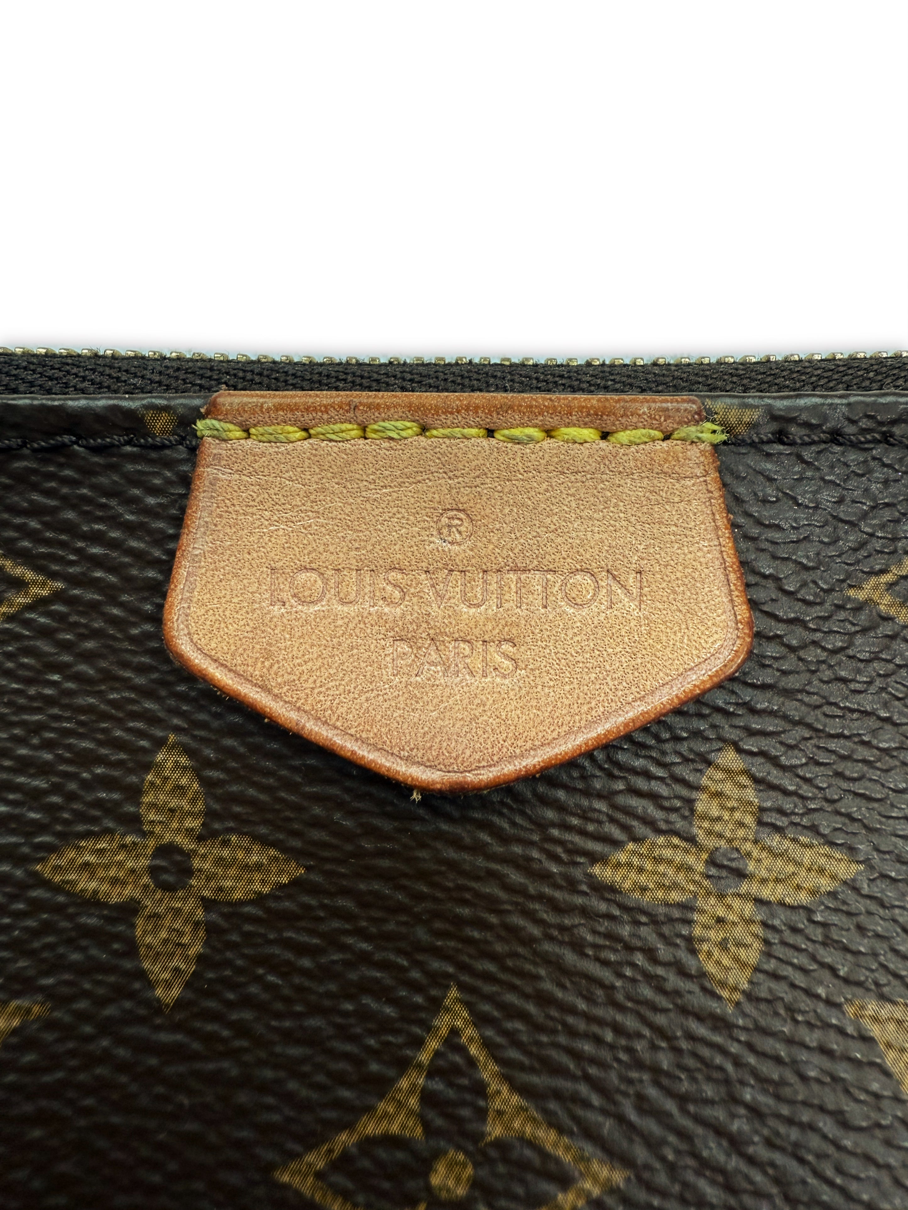 Louis Vuitton ‘Mini Pochette’ Brown Monogram Gold Purse