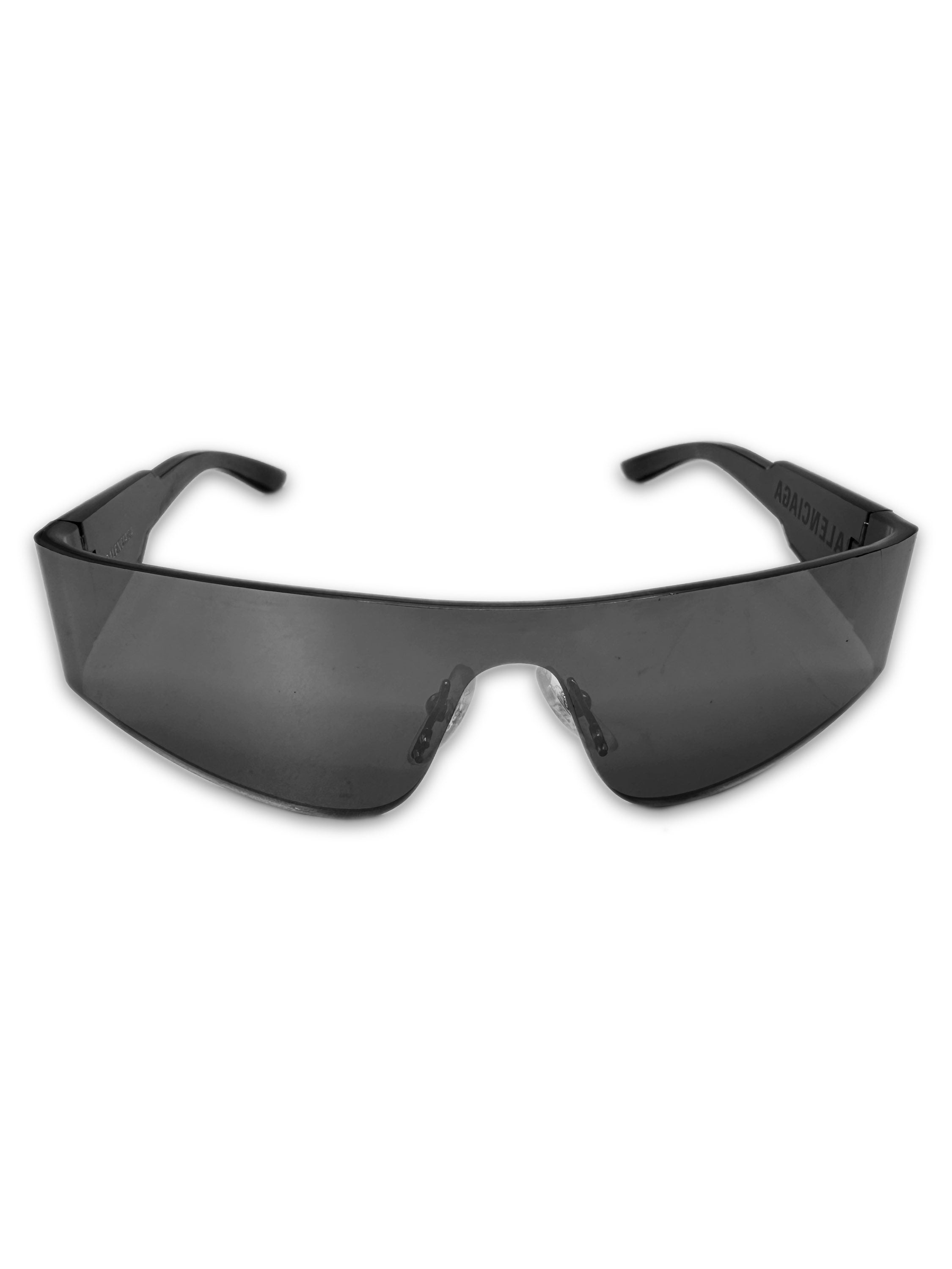 Balenciaga ‘Shield’ Dark Tint Spellout Logo Sunglasses
