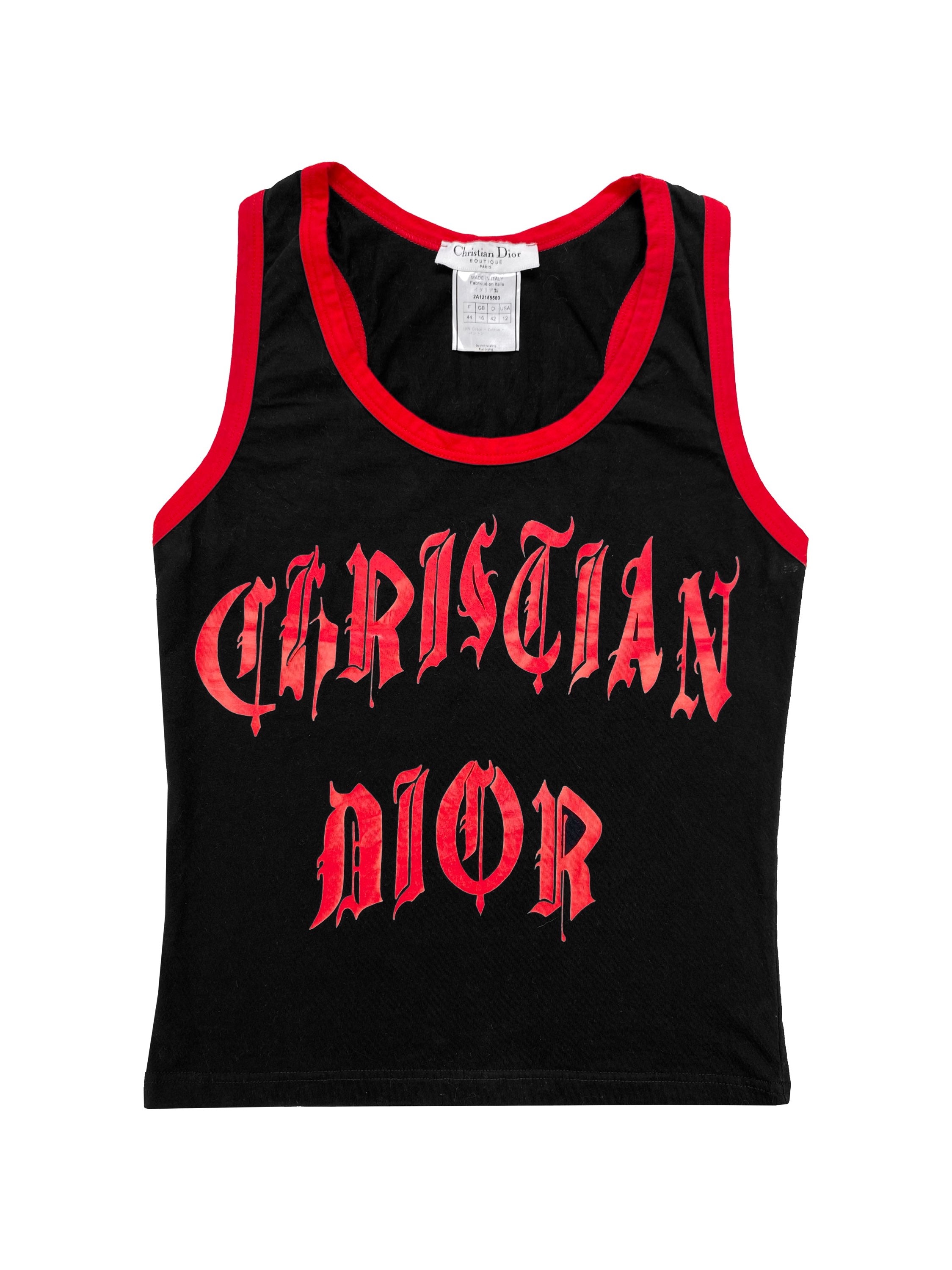 SS02 Dior by John Galliano “1947” Gothic Blood Red Tank Top
