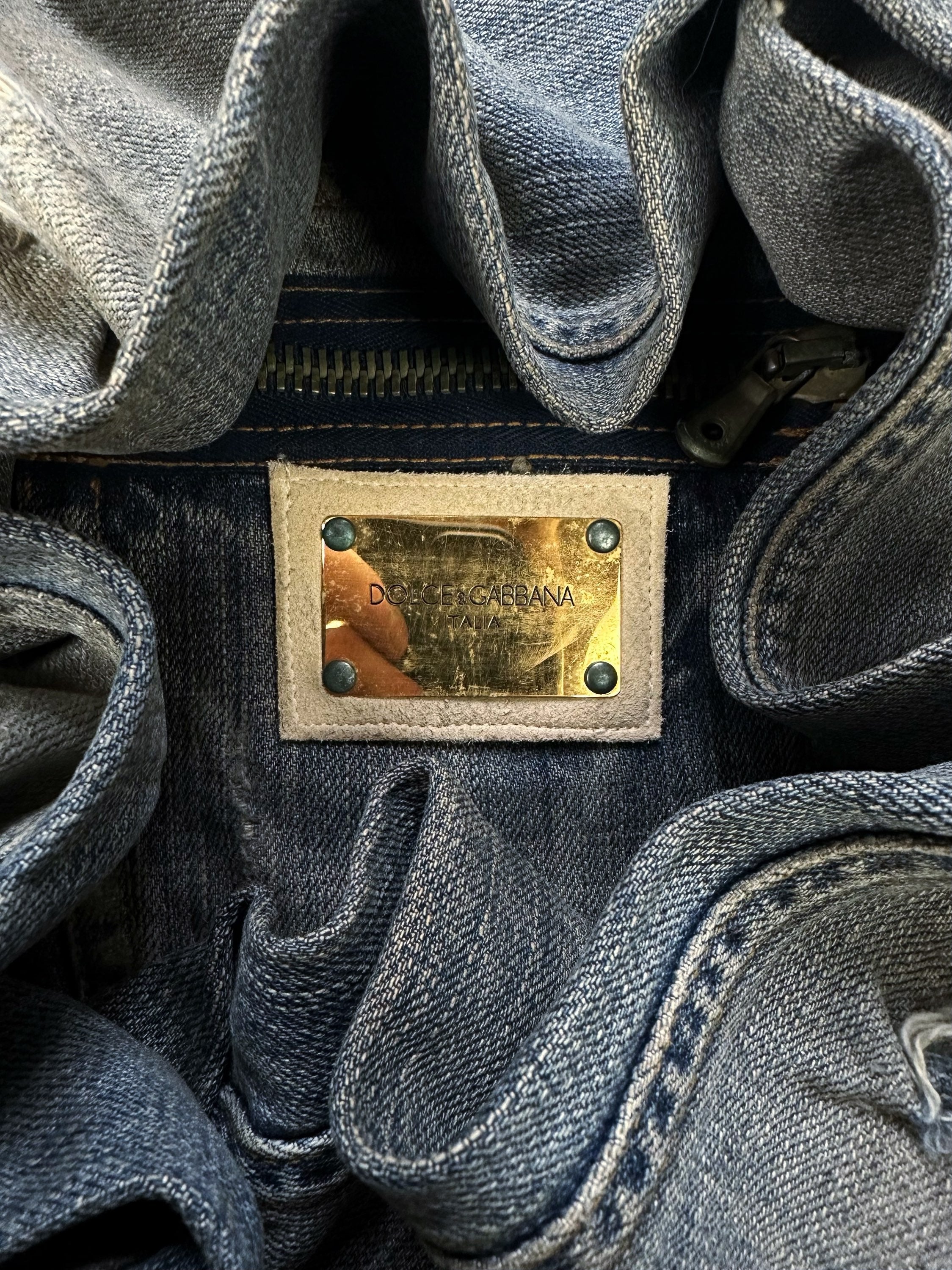 00s Dolce & Gabbana Thrashed Blue Wash Denim