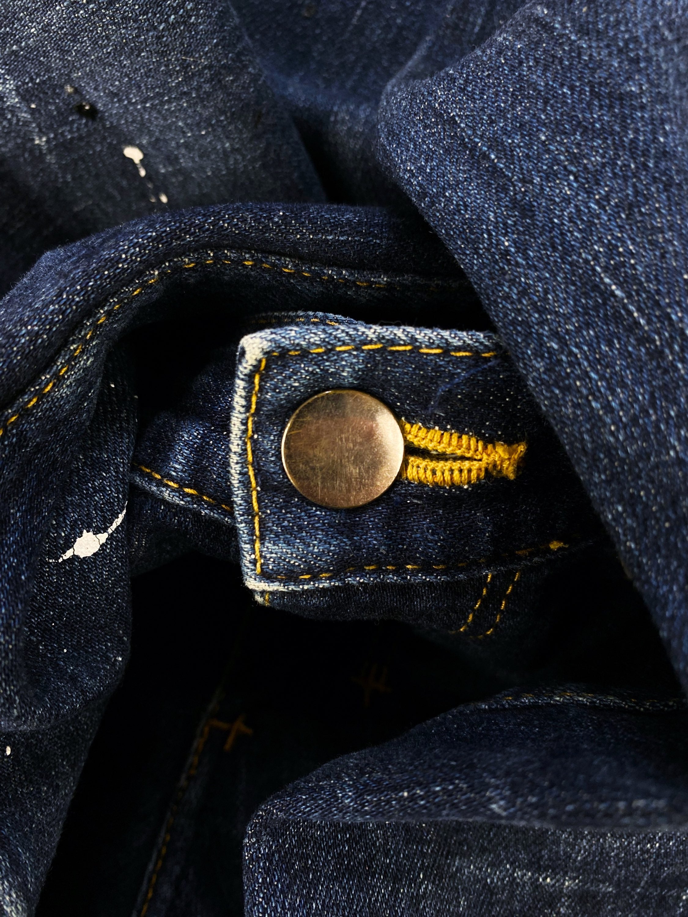 Number (N)ine Paint Splatter Dark Wash Darting Denim