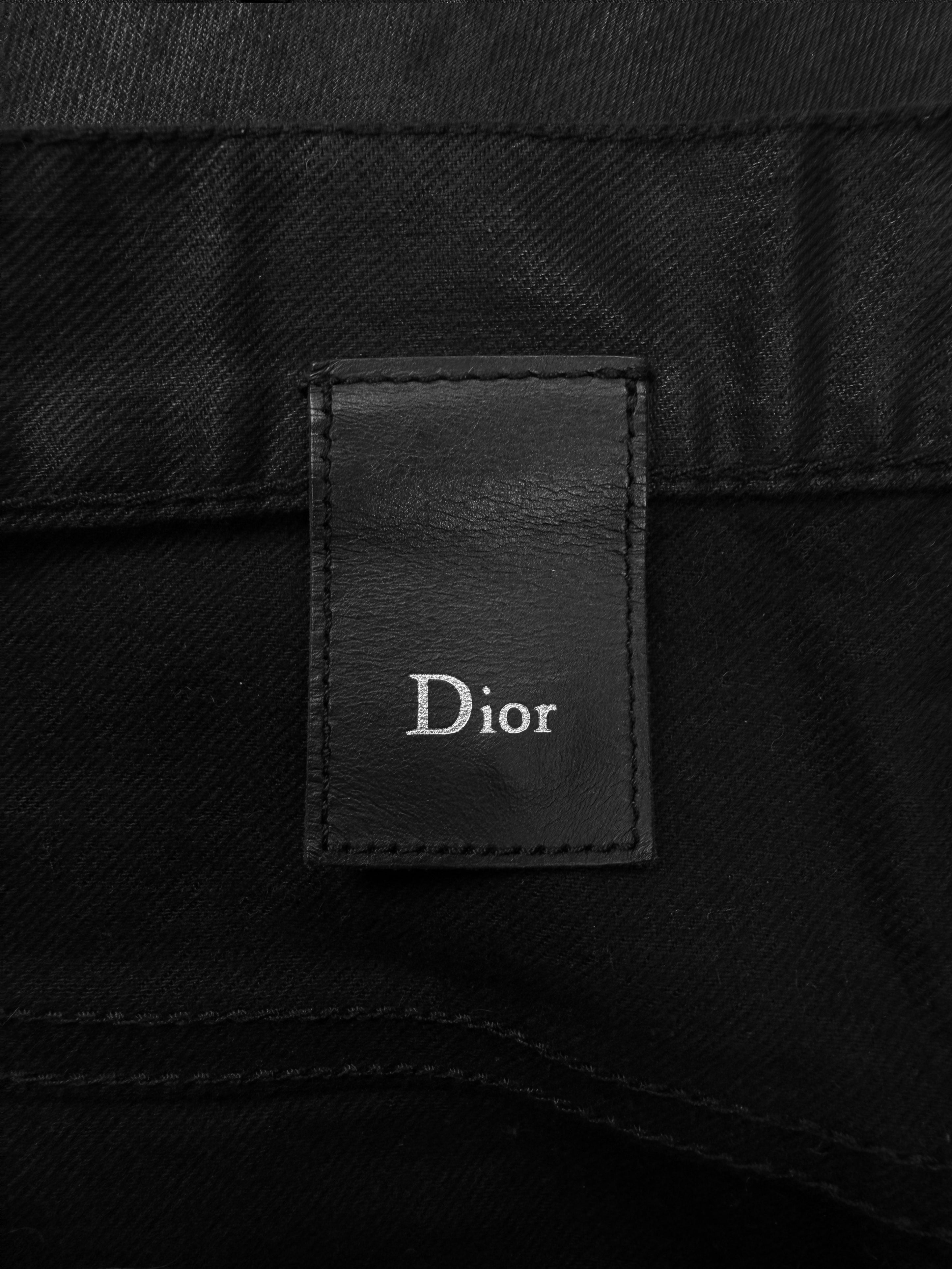 00s Dior by Hedi Slimane Waxed Black Slim Cut Denim