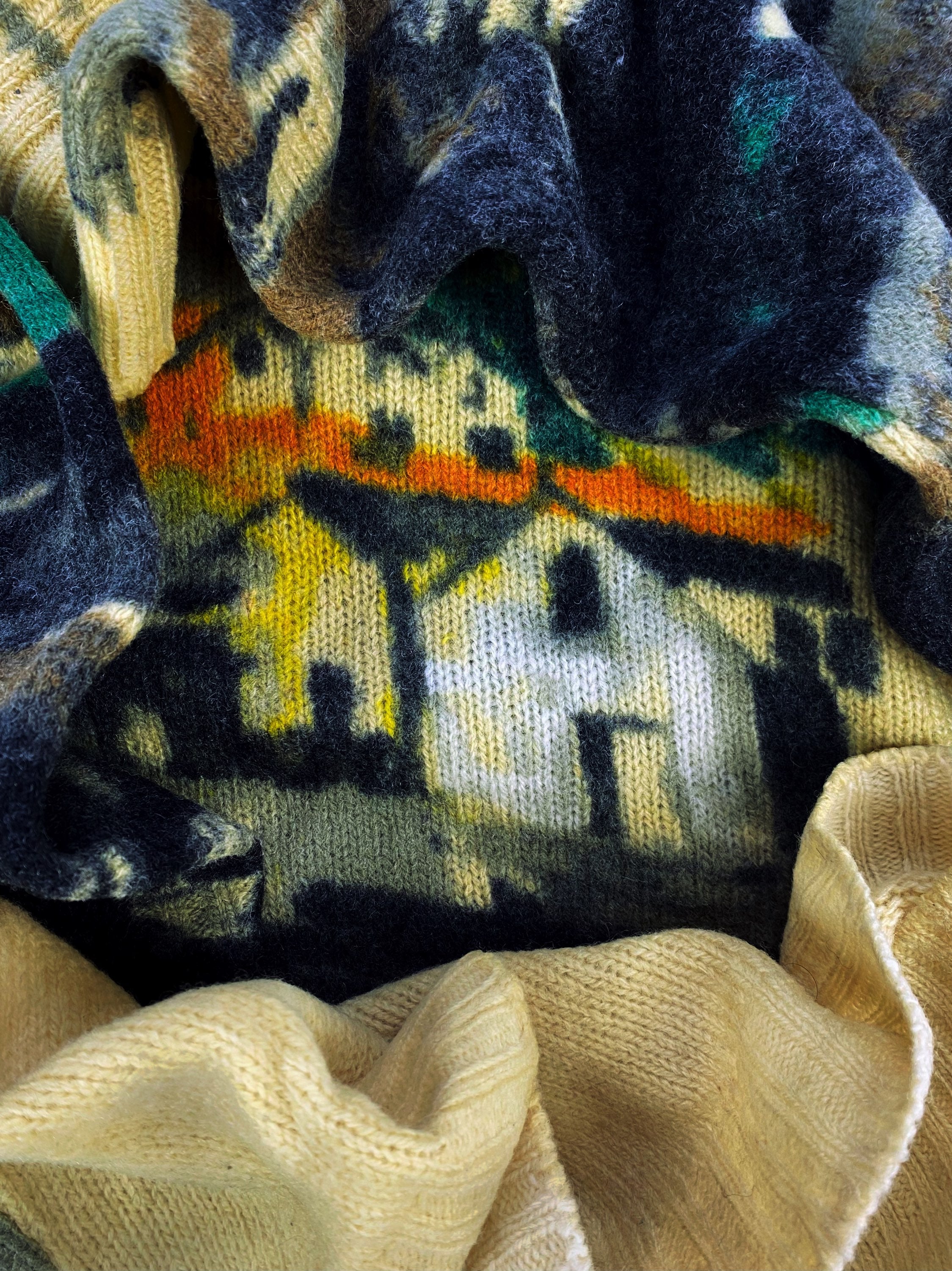 AW17 Prada Shetland ‘Village’ Tonal Wool Knitted Sweater