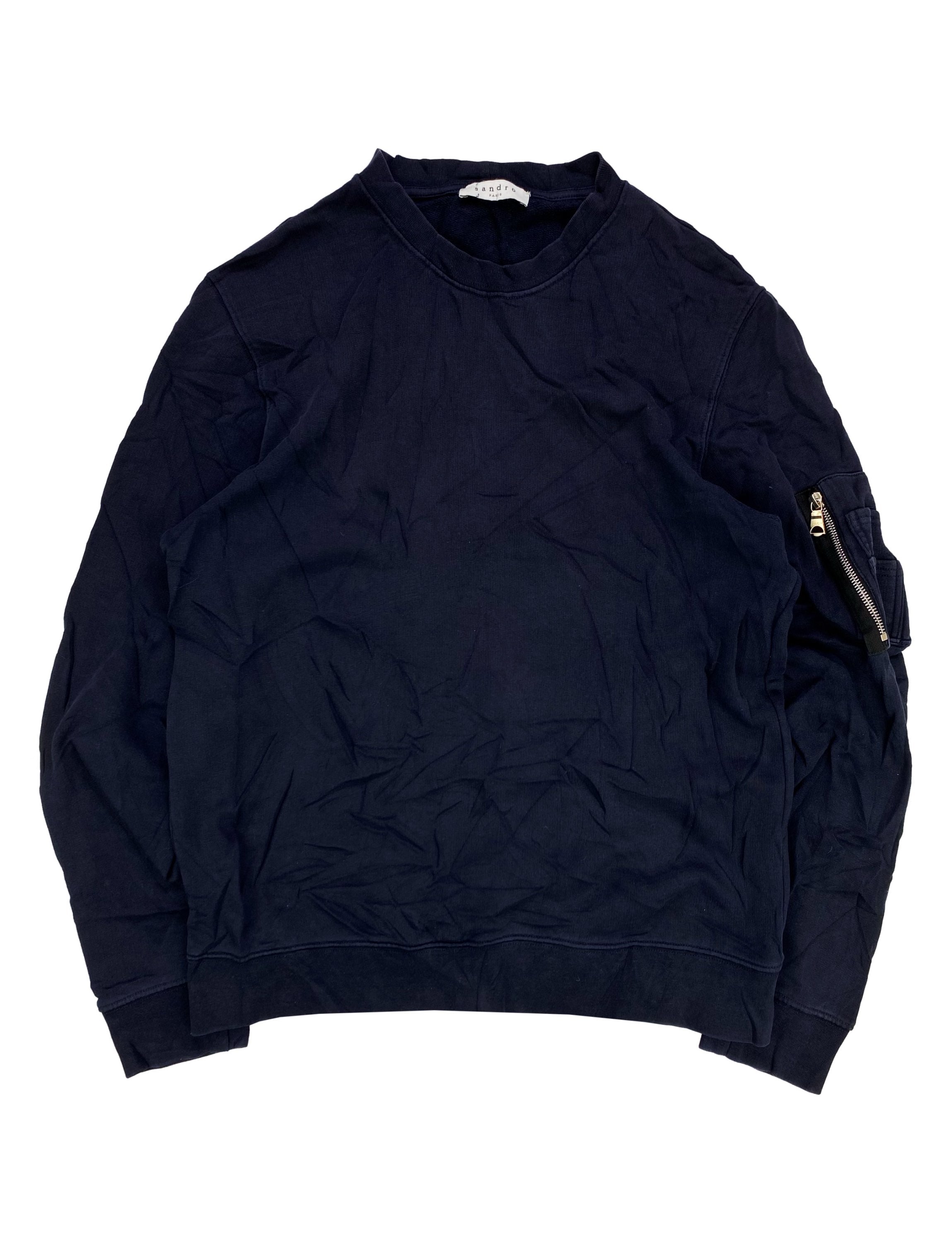 Sandro Paris MA-1 Metallic Cargo Pocket Heavy Weight Crewneck