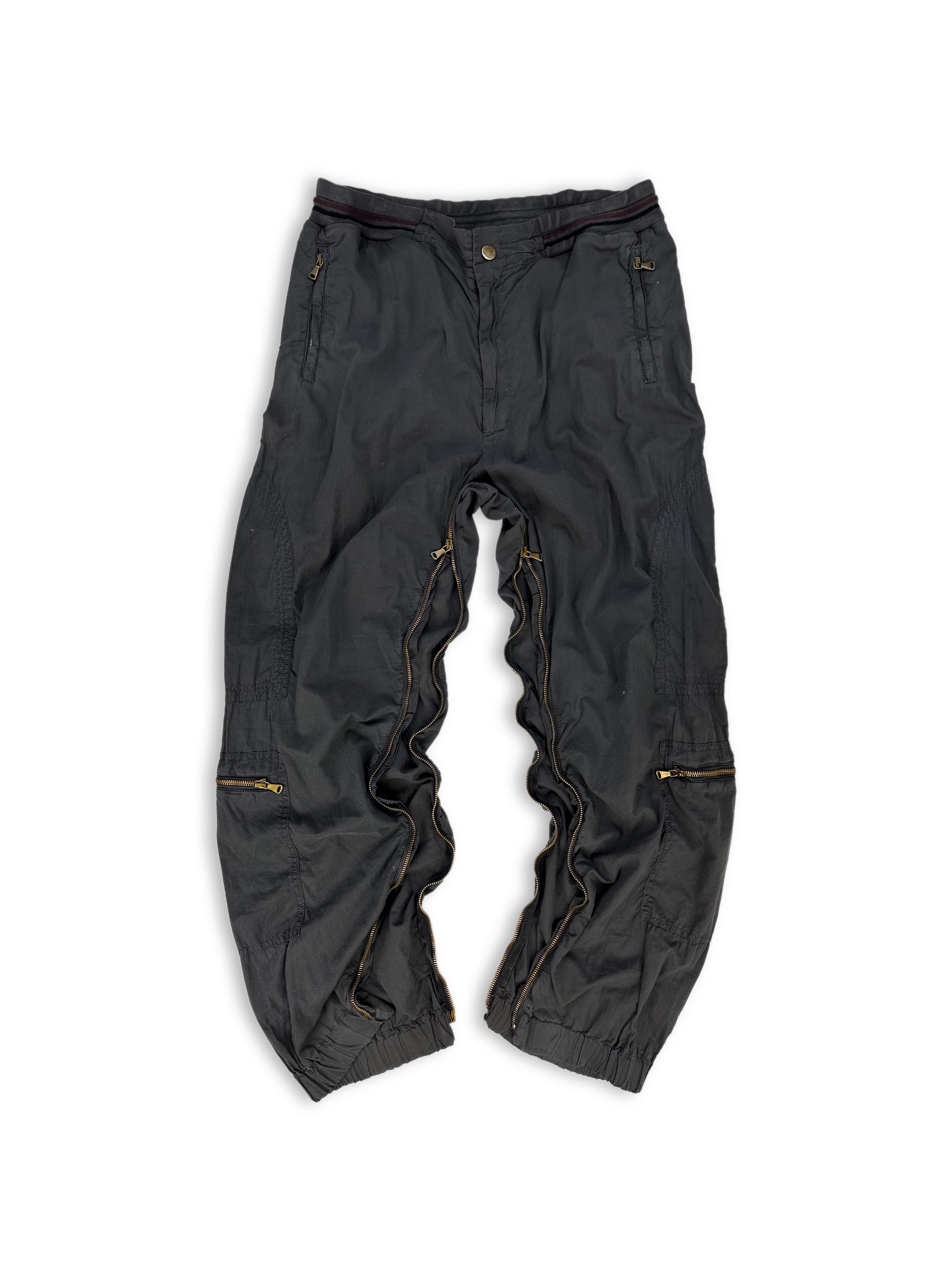 AW03 Dolce & Gabbana ‘Full-zip’ Slate Grey Flared Parachute Pants