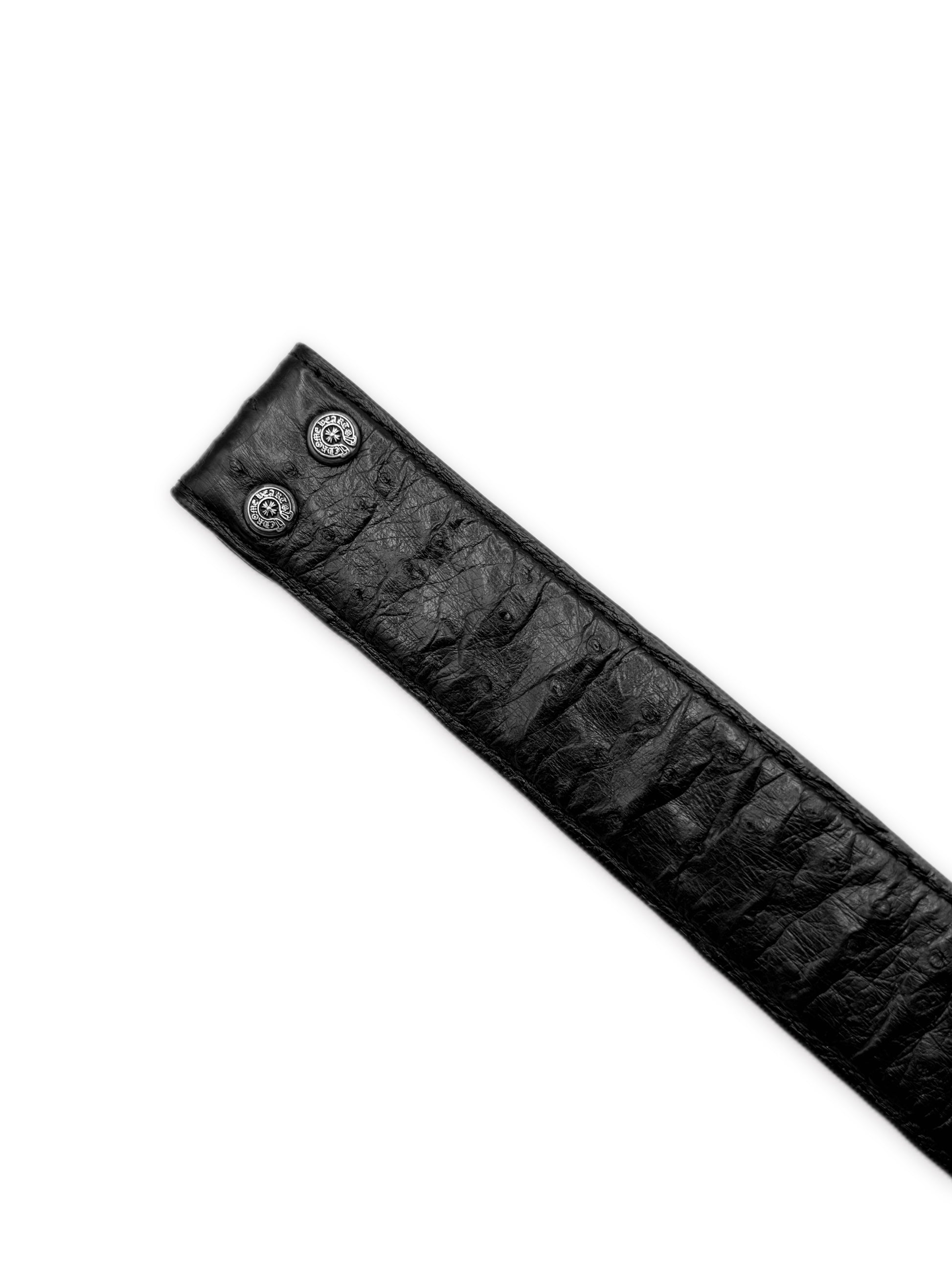 Chrome Hearts Ostrich Leather .925 Silver Belt Strap