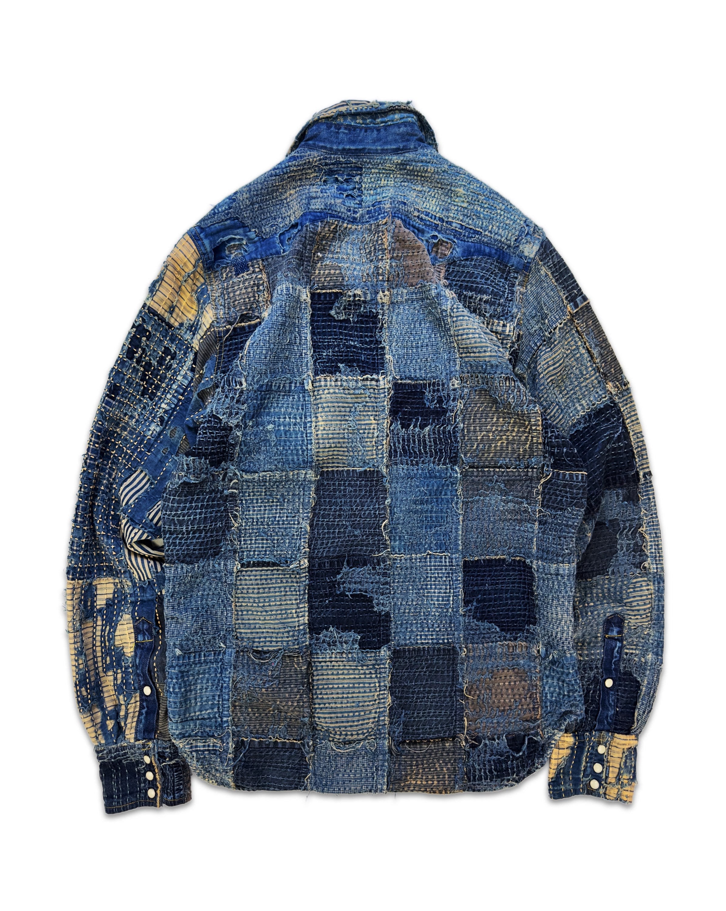 AW23 Kapital ‘Boro Stitch’ Pearl Button Denim Shirt Jacket