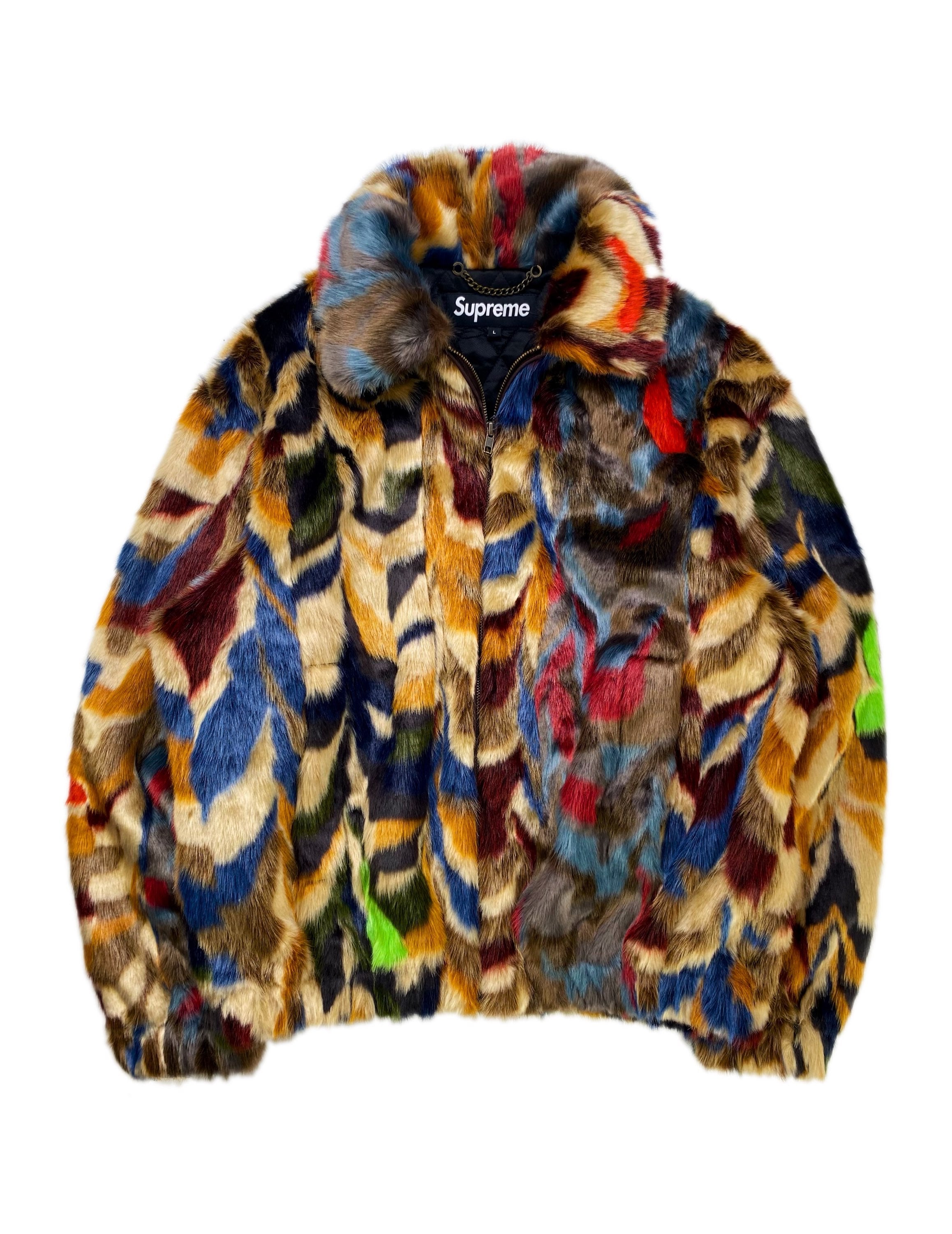 FW22 Supreme ‘3M’ Faux Fur Multicoloured Thinsulate Bomber Jacket