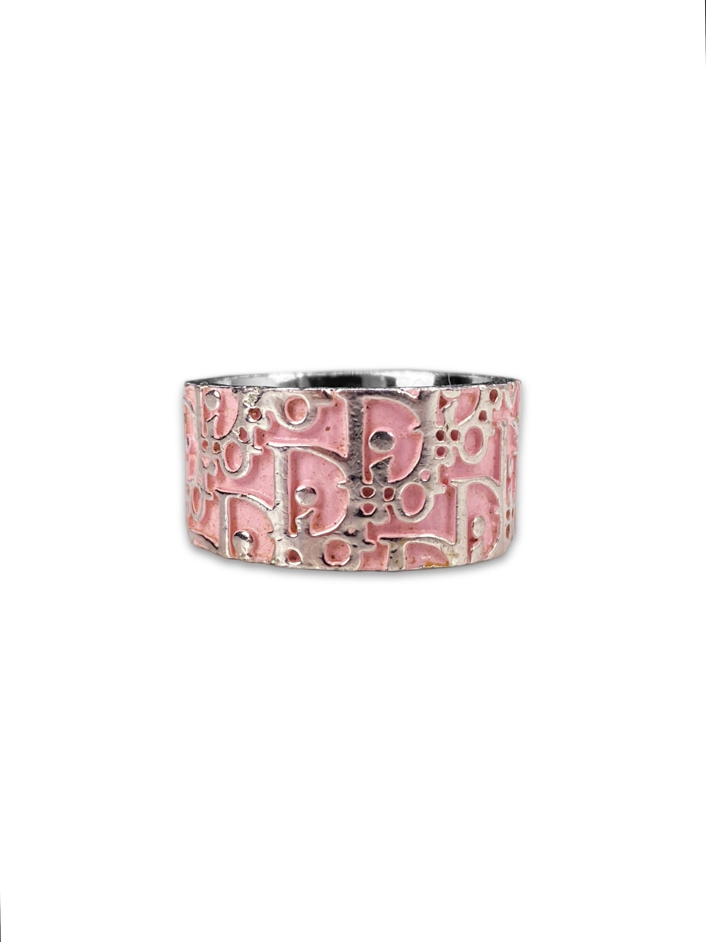 00s Dior ‘2’ Hot Pink Trotter Monogram Ring