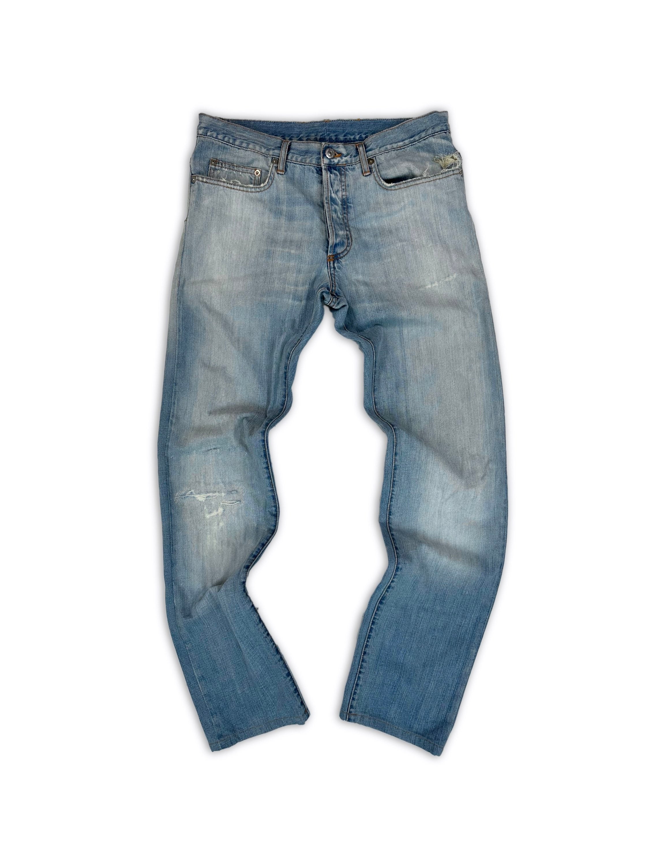 Dior by Hedi Slimane Distressed Blue Wash Denim