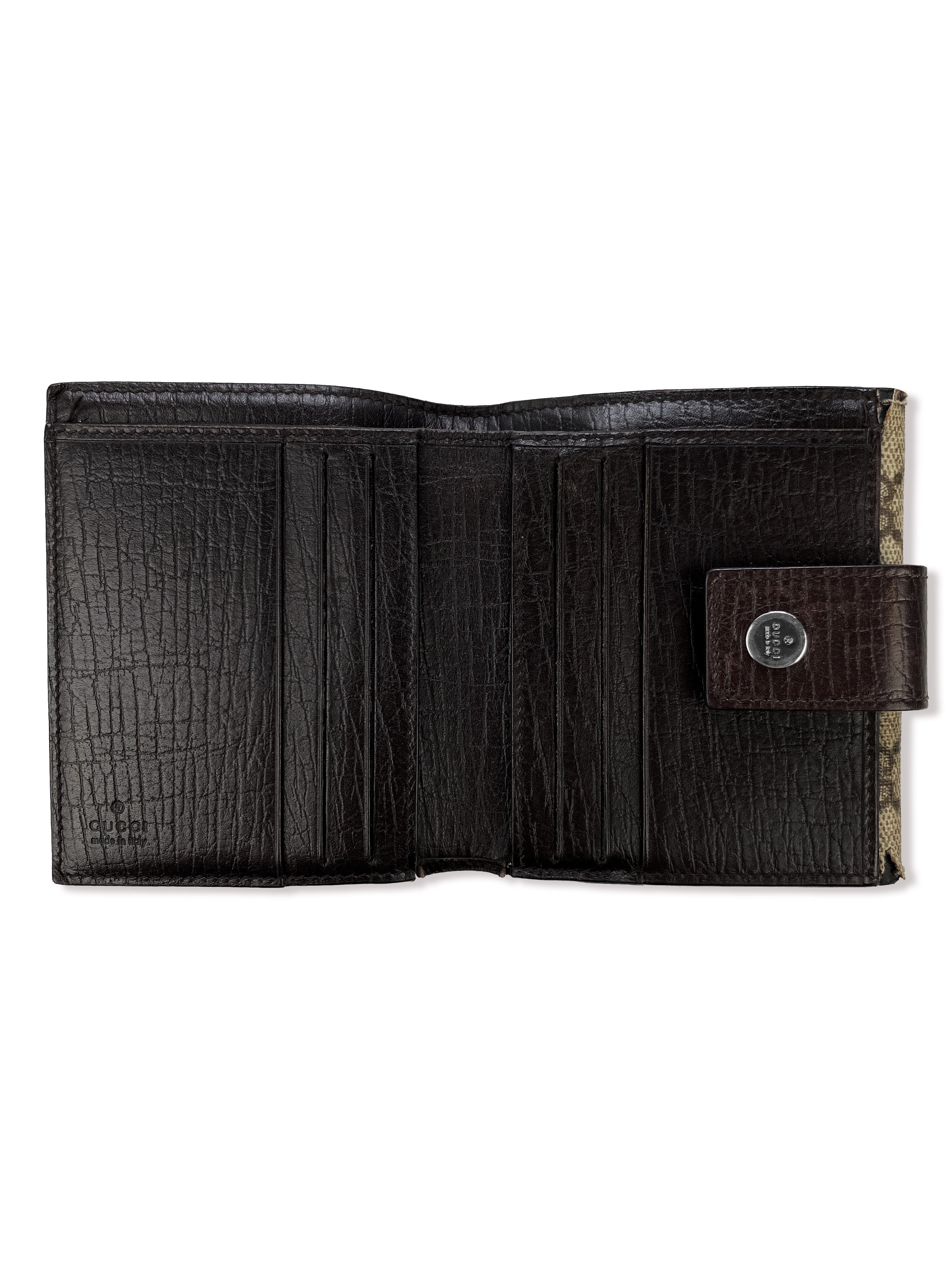 Gucci GG Monogram Bifold Button Clasp Wallet