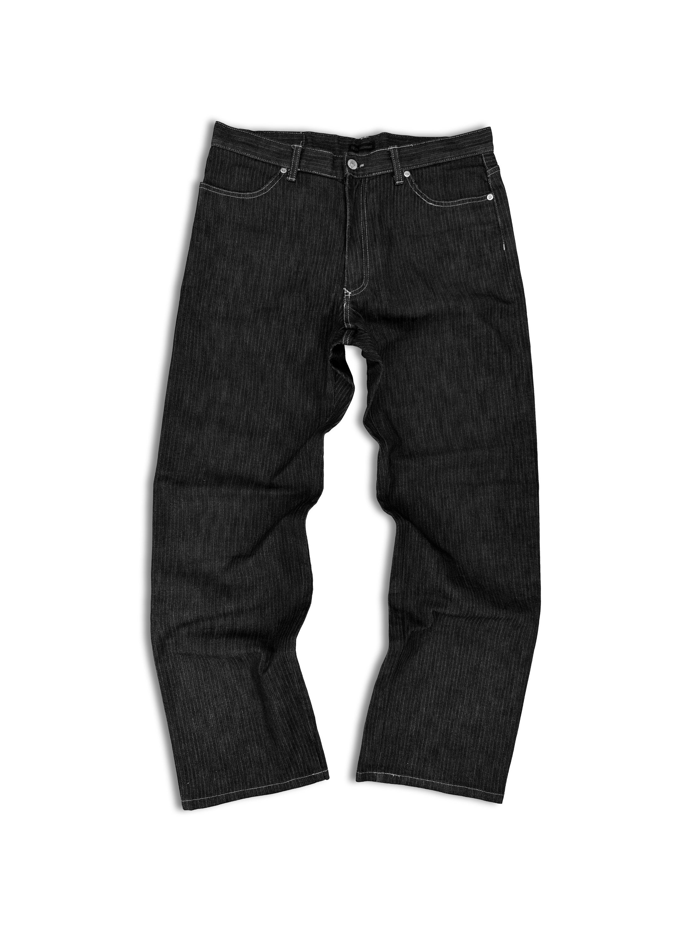 00s Tete Homme Black Wide Cut Heavy Weight Denim