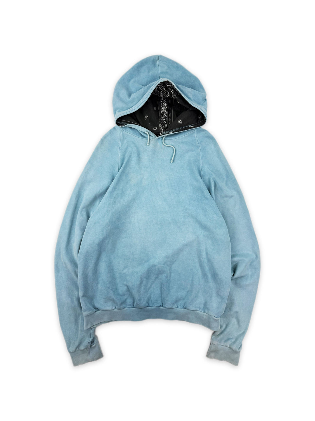 AW04 Raf Simons ‘Waves’ Reverse Paisley Light Blue Hoodie