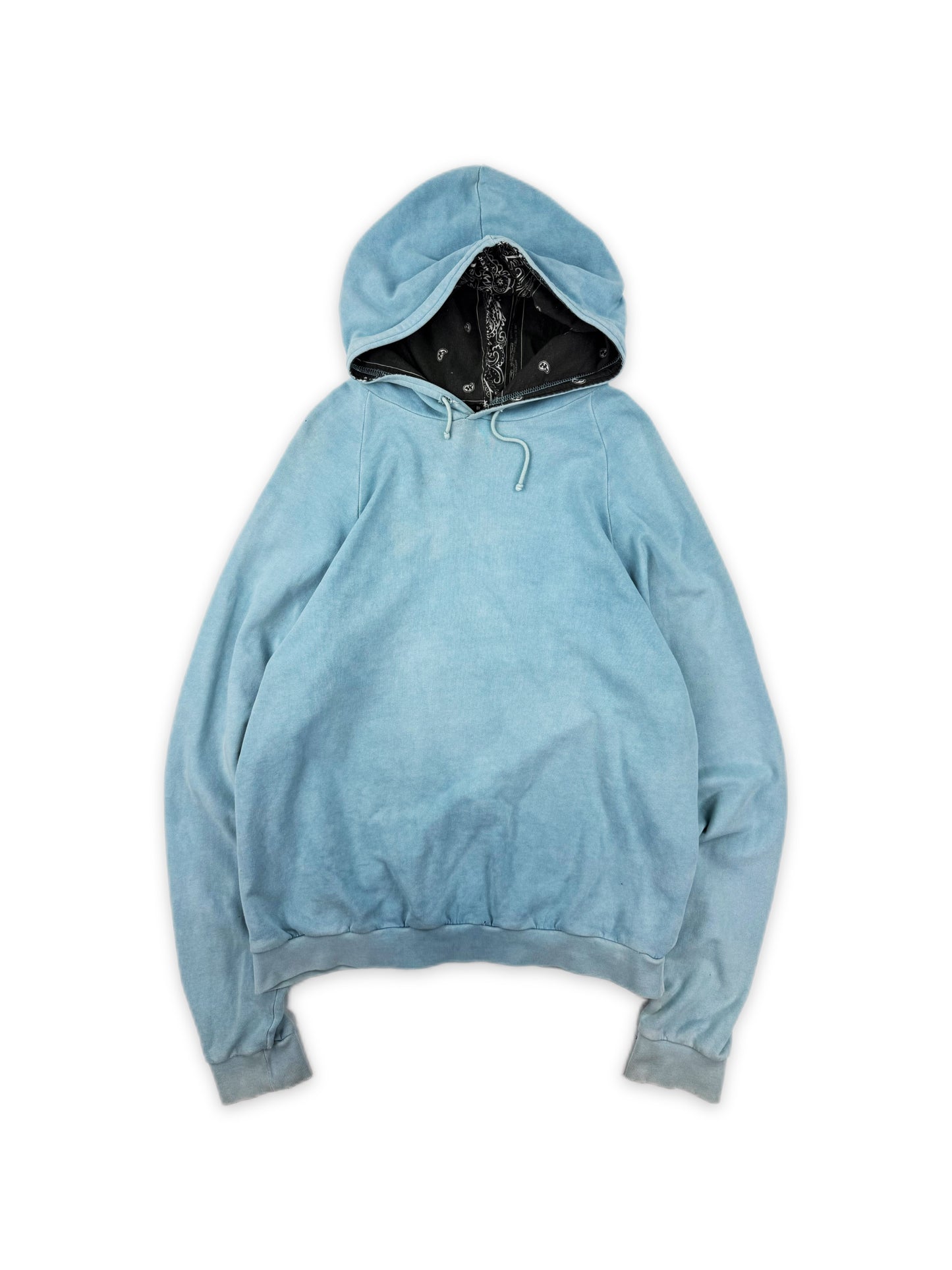 AW04 Raf Simons ‘Waves’ Reverse Paisley Light Blue Hoodie