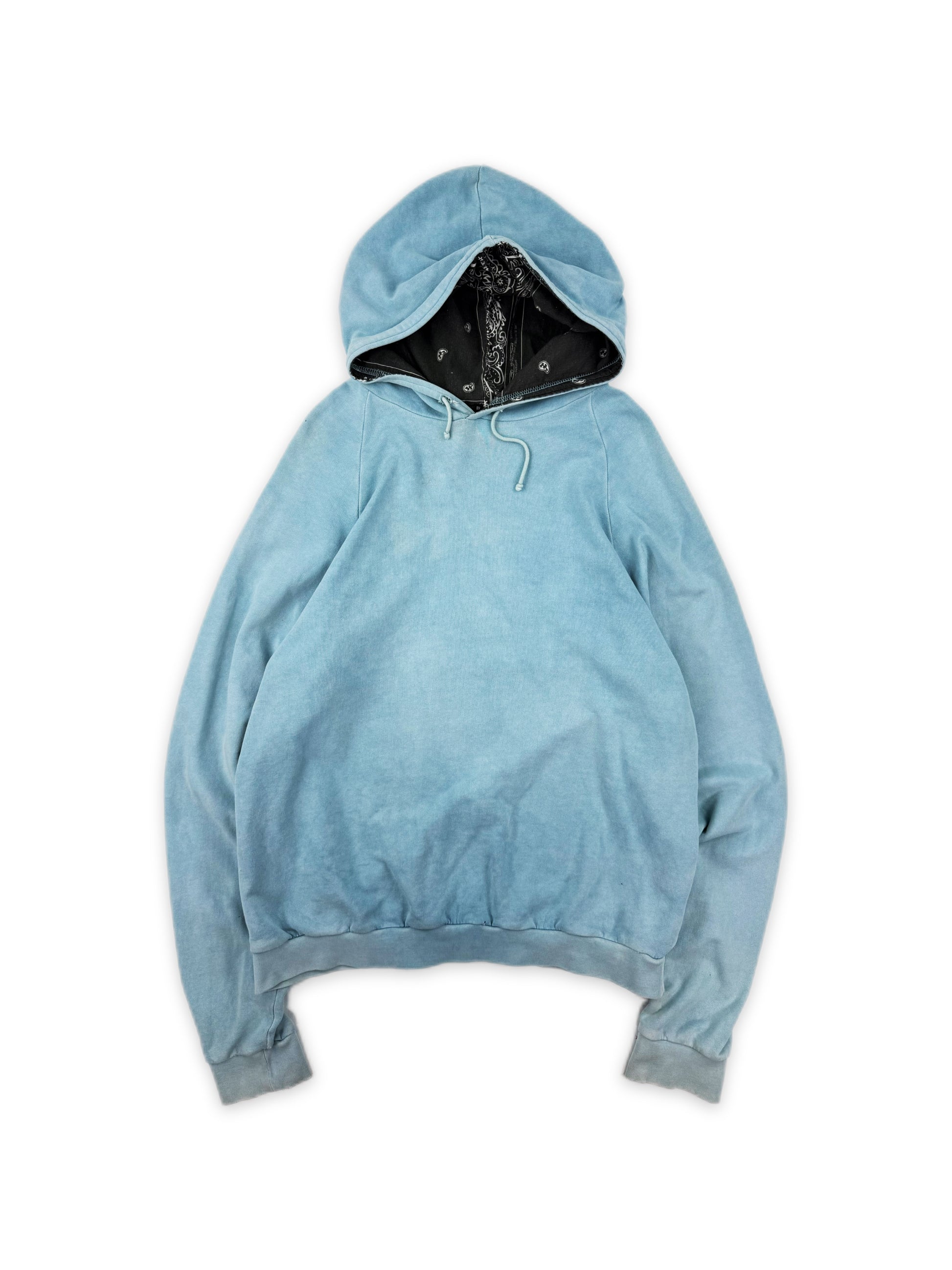 AW04 Raf Simons ‘Waves’ Reverse Paisley Light Blue Hoodie