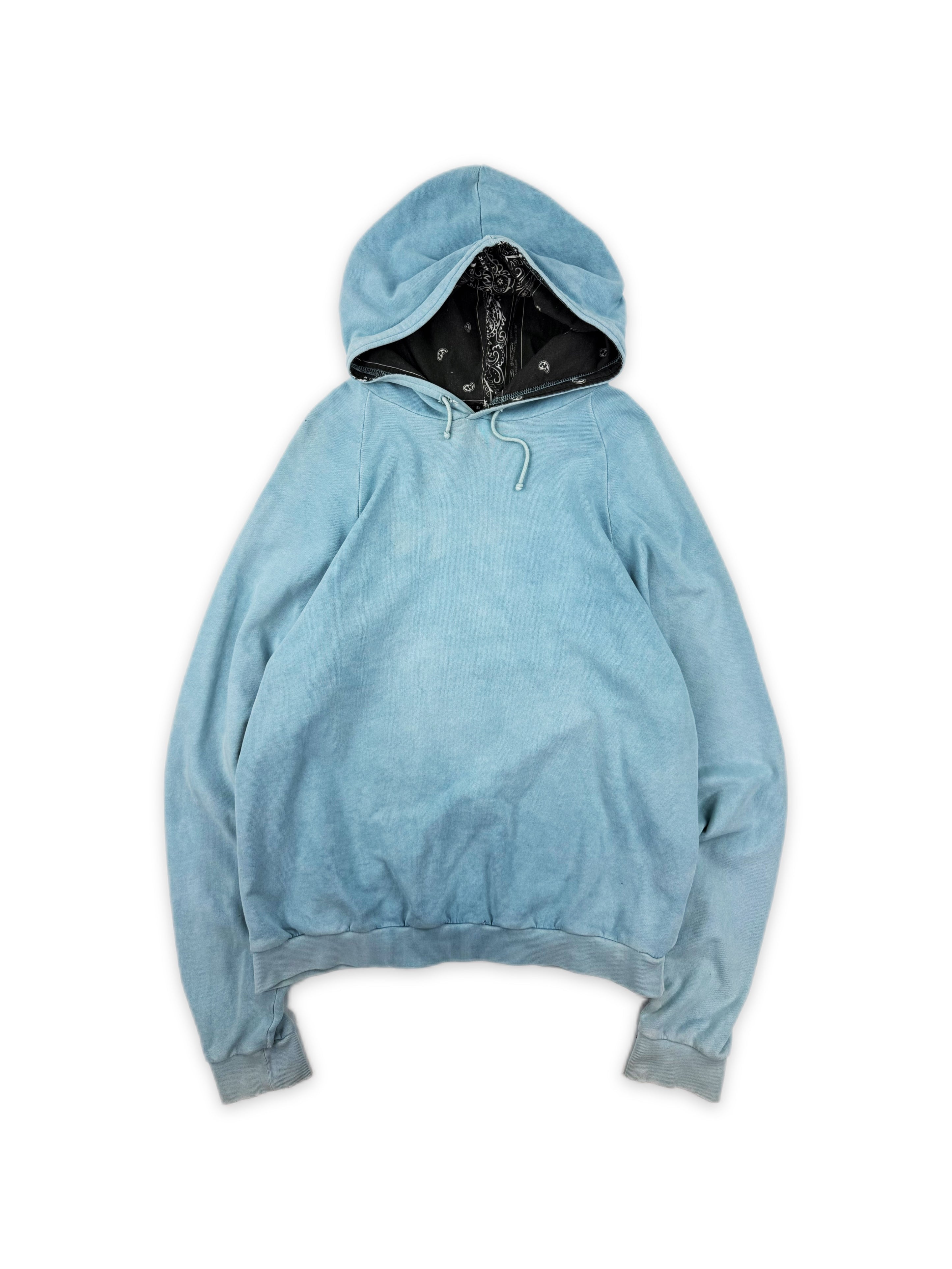 AW04 Raf Simons ‘Waves’ Reverse Paisley Light Blue Hoodie