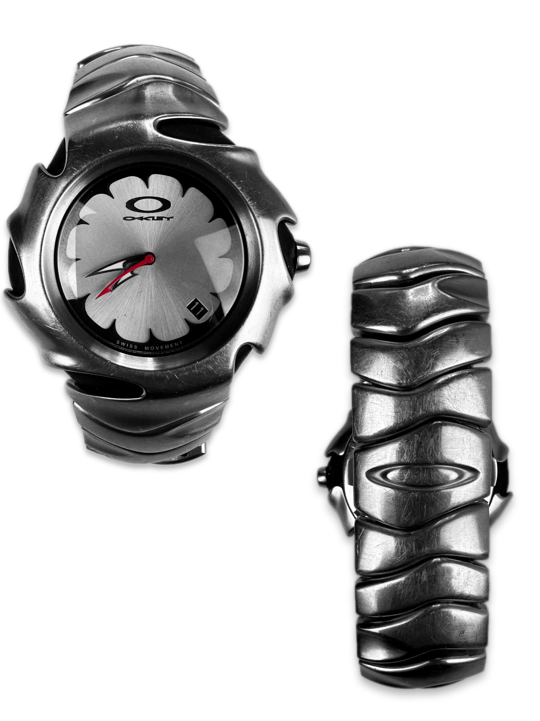 2006 Oakley ‘Blade’ 2.0 Silver Link Saw Frame Wrist Watch