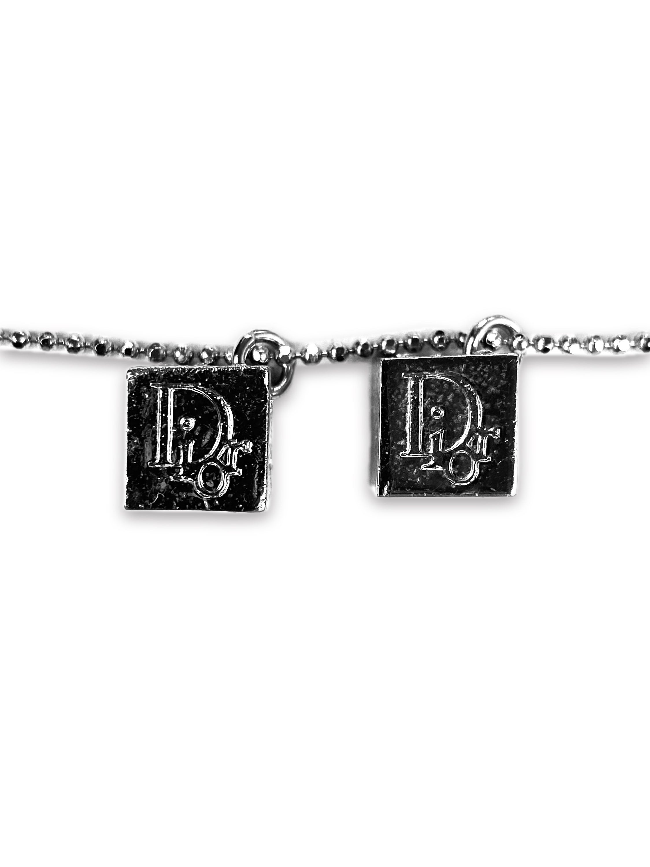 00s Dior ‘Dice’ Silver Trotter Monogram Bracelet