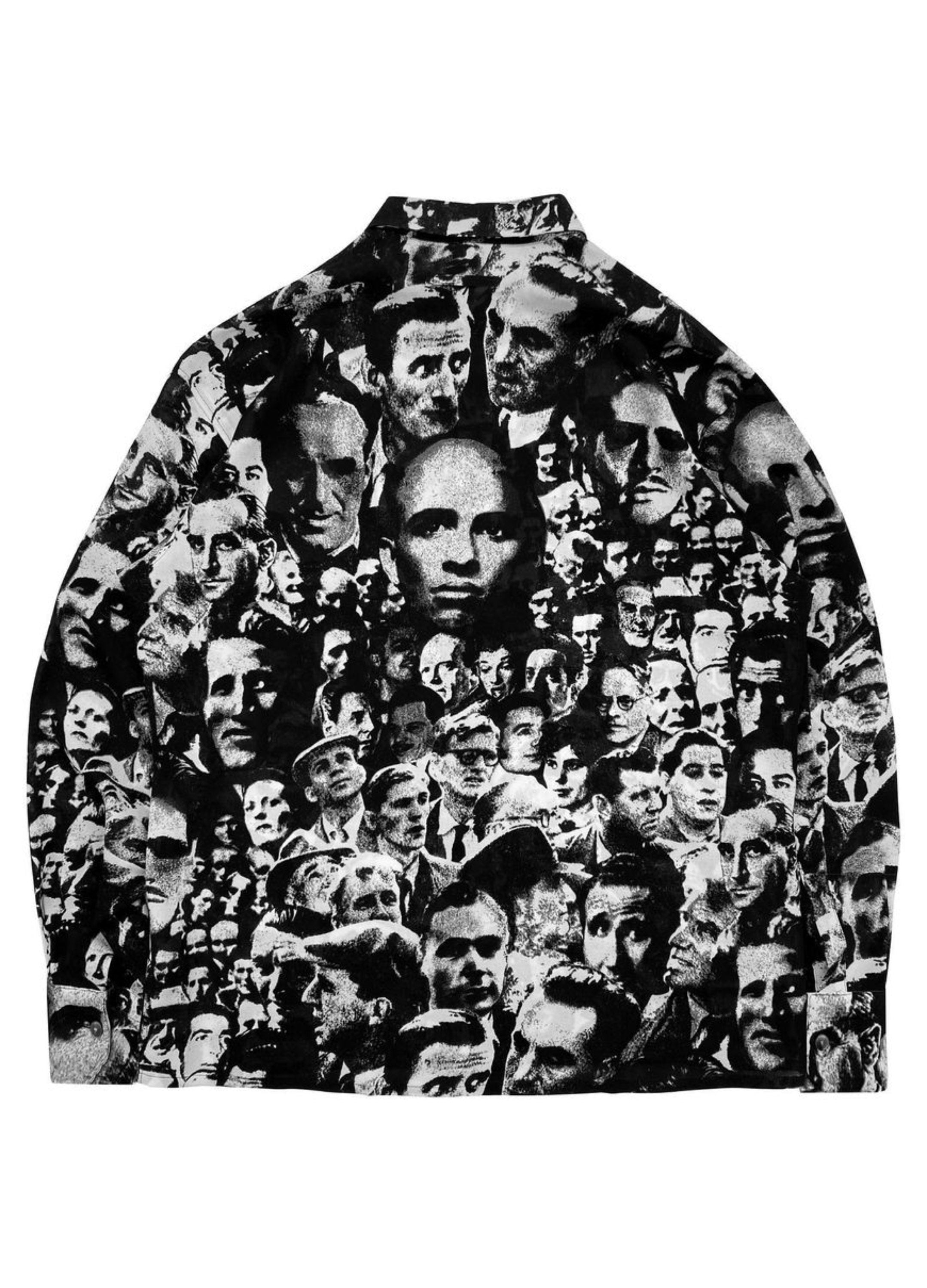AW92 Jean Paul Gaultier ‘Faces’ Jacquard Woven Collared Shirt