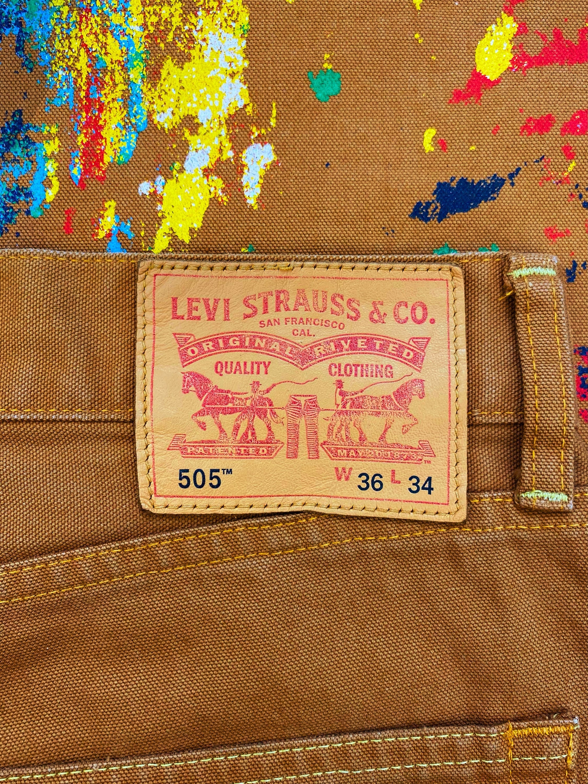 SS18 Junya Watanabe X Levi’s 505 Khaki Paint Splatter Denim