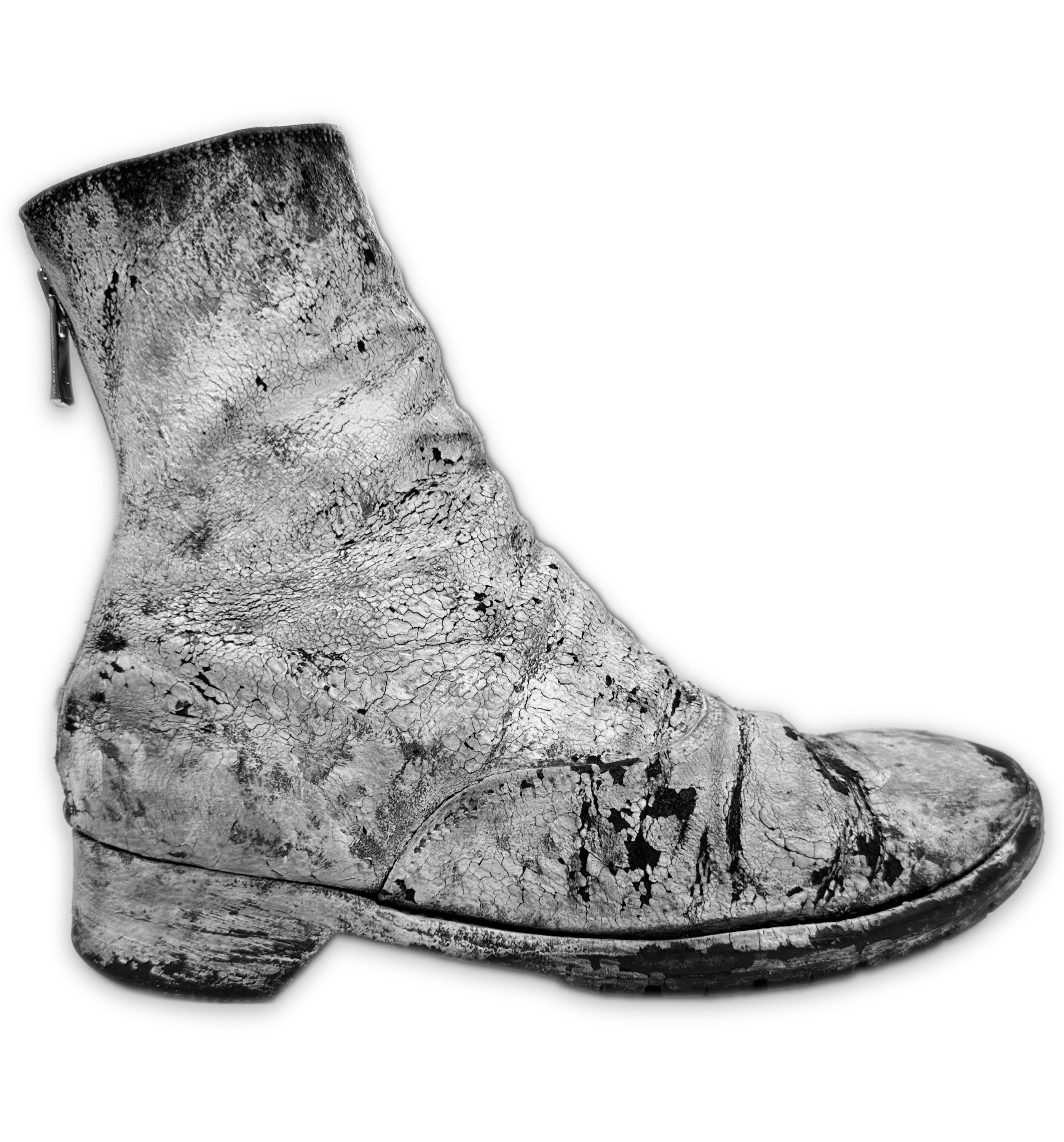 Guidi ‘986’ Paint Crack Back-zip Suede Leather Boots