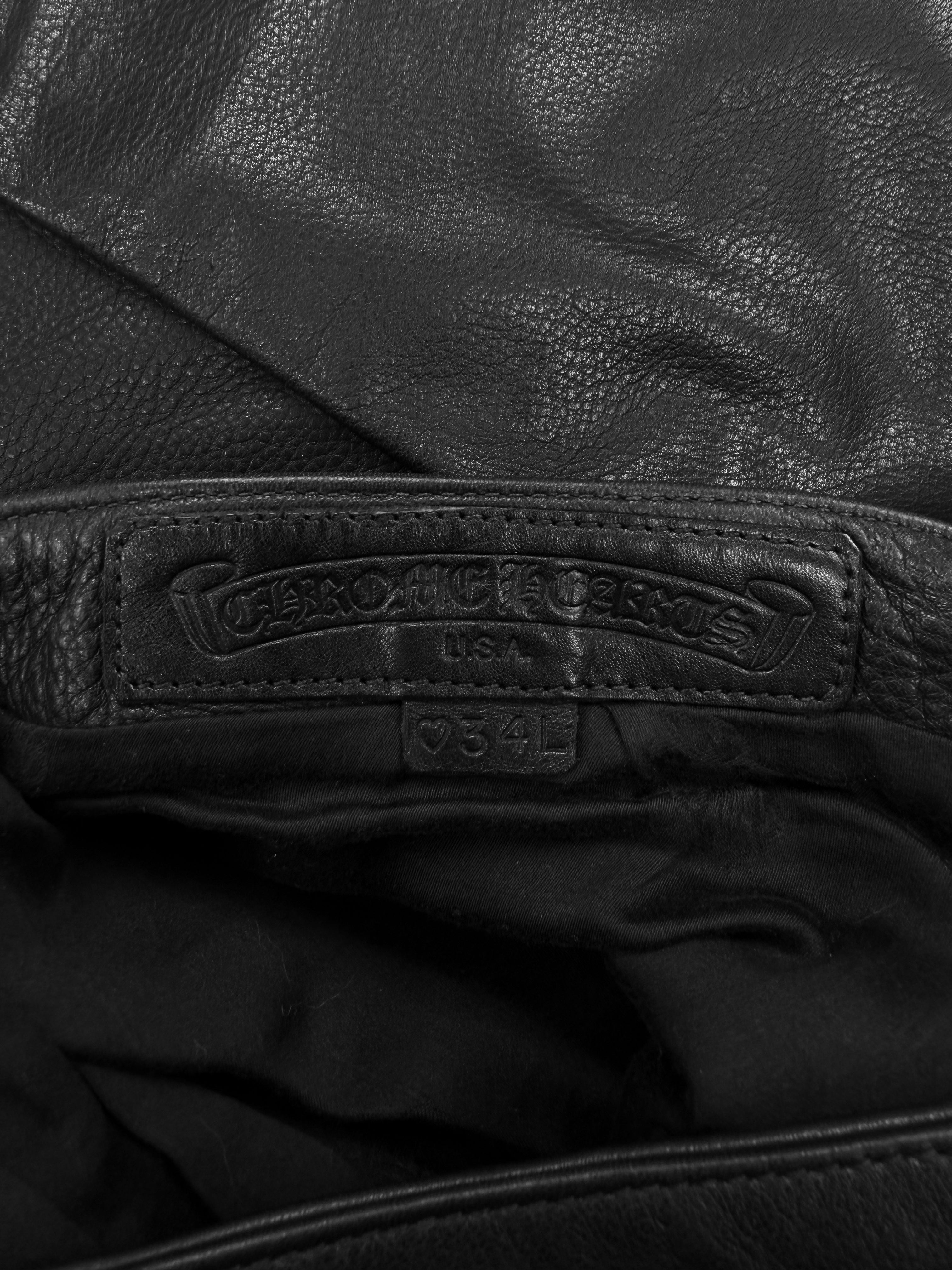 Chrome Hearts 1/1 Fleur Knee Leather Lace Corset Pants