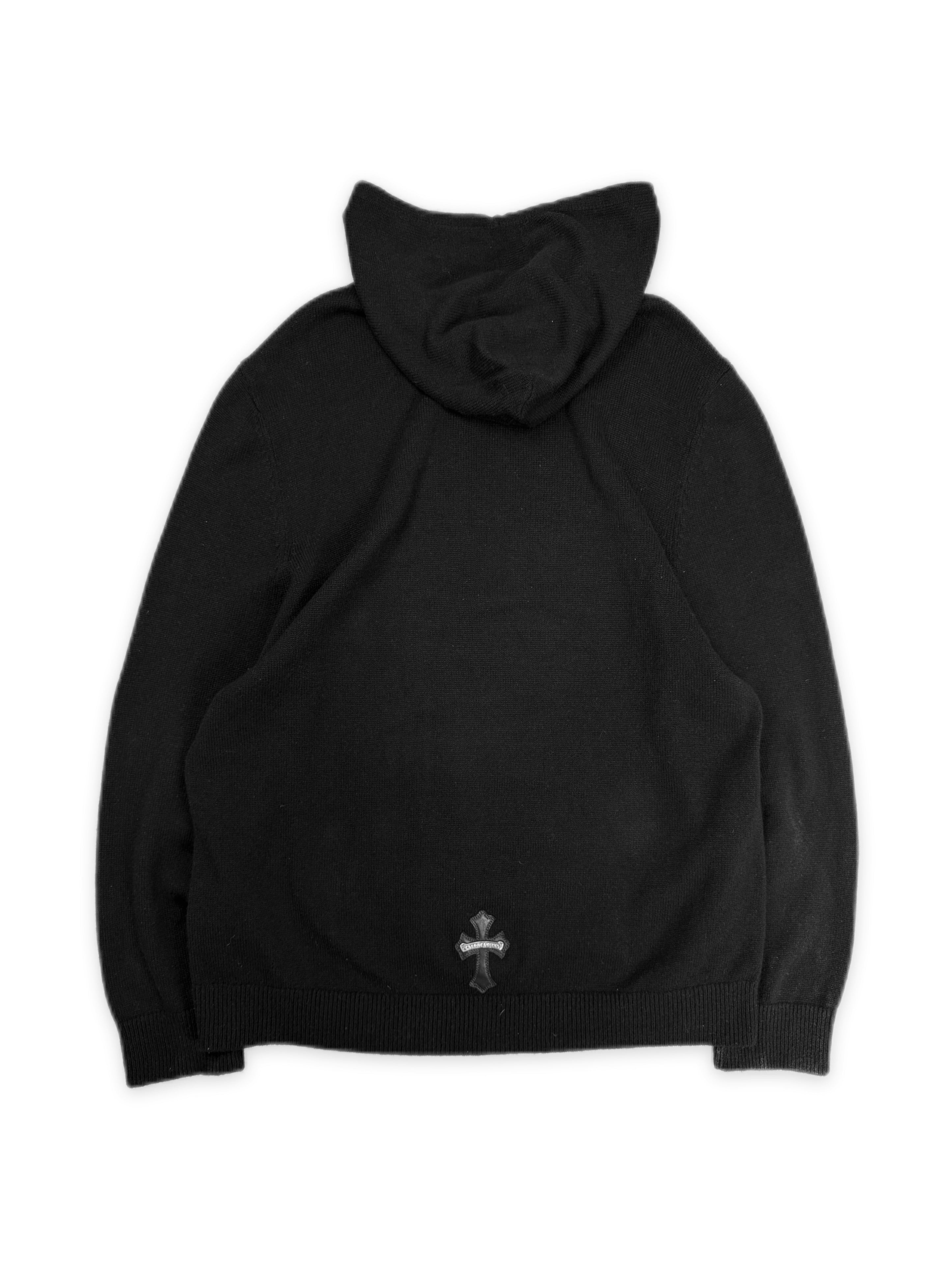Chrome Hearts Cashmere Triple Cross Patch Scroll Logo Hoodie