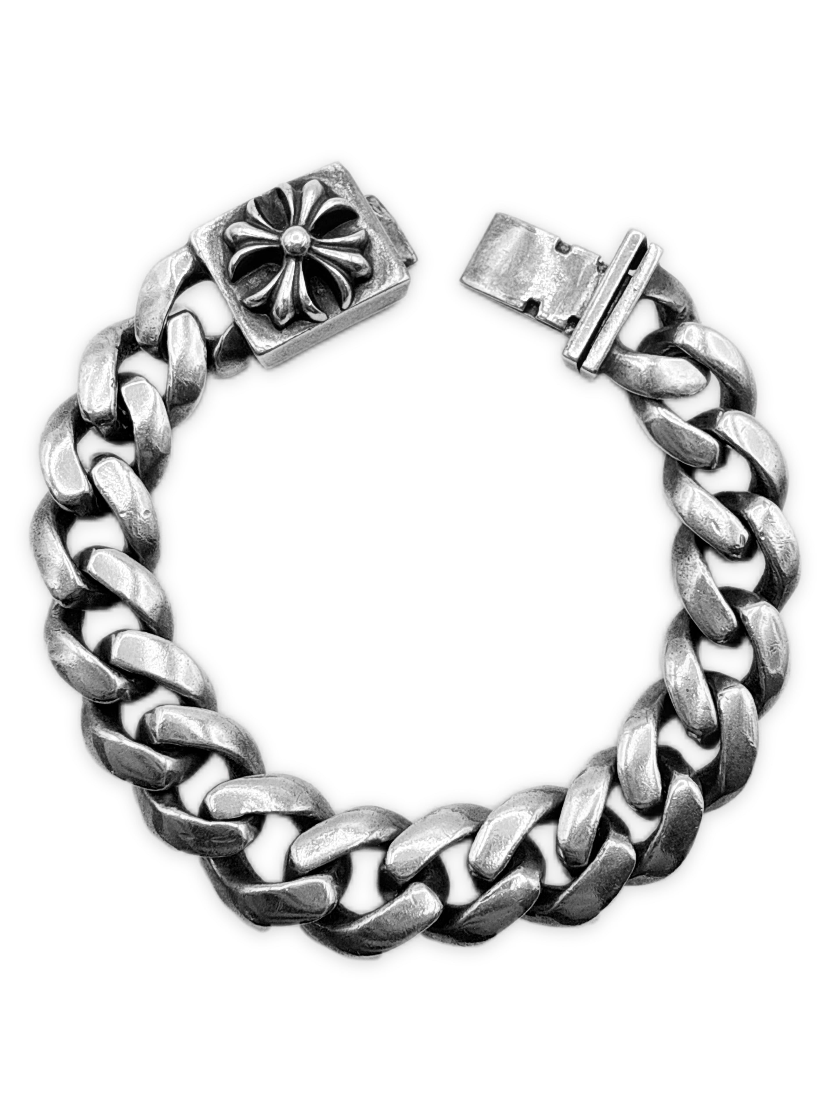Chrome Hearts Plus Box ID Cuban Link .925 Silver Bracelet