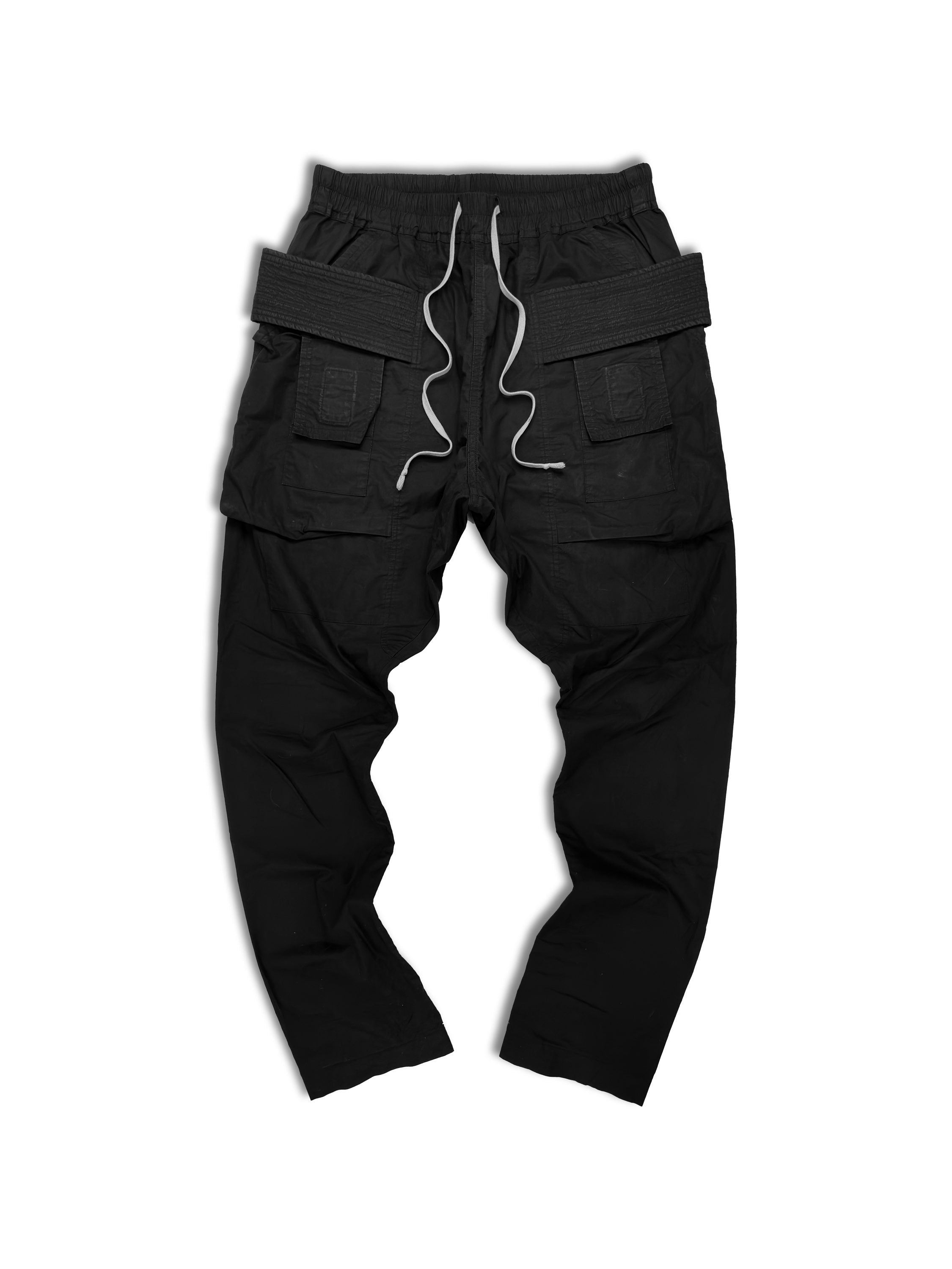 Rick Owens ‘Creatch’ Cargo Black Drawstring Cargo Pants