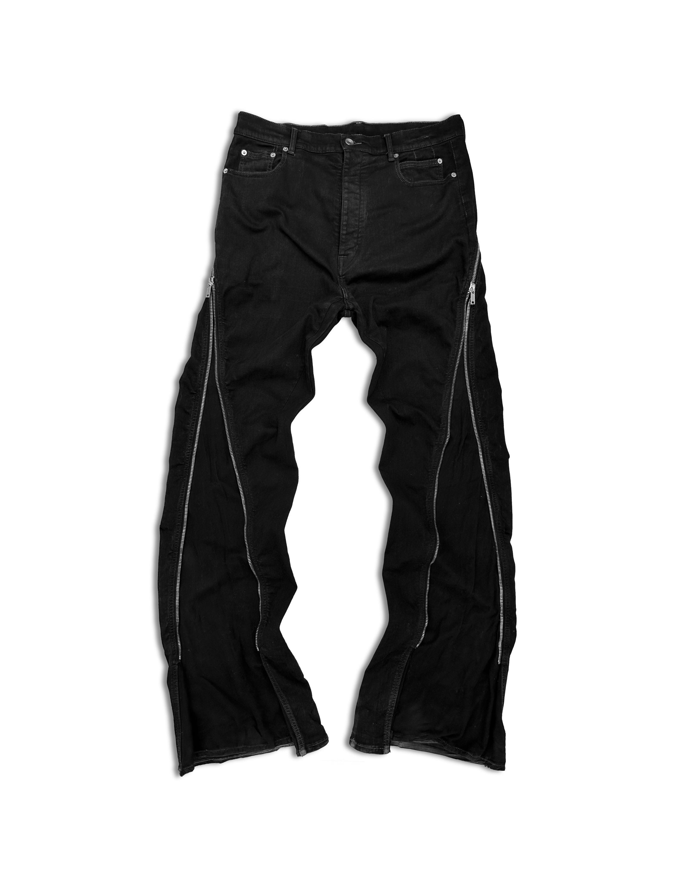 AW20 Rick Owens ‘Banana Cut’ Black Flared Bolan Denim