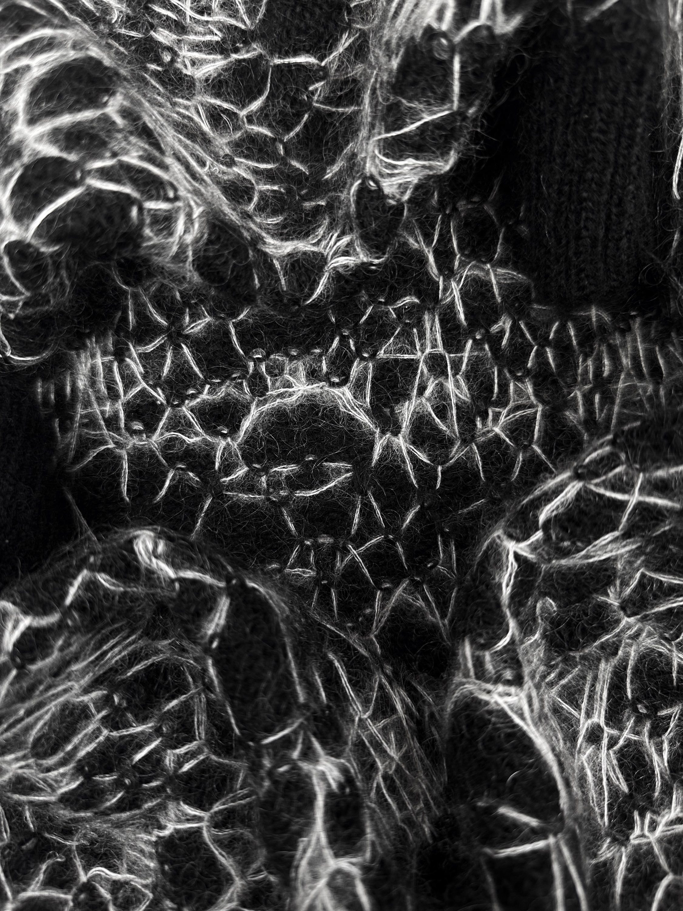 Saint Laurent Paris ‘Spiderweb’ Wool Loose Gauge Knitted Sweater