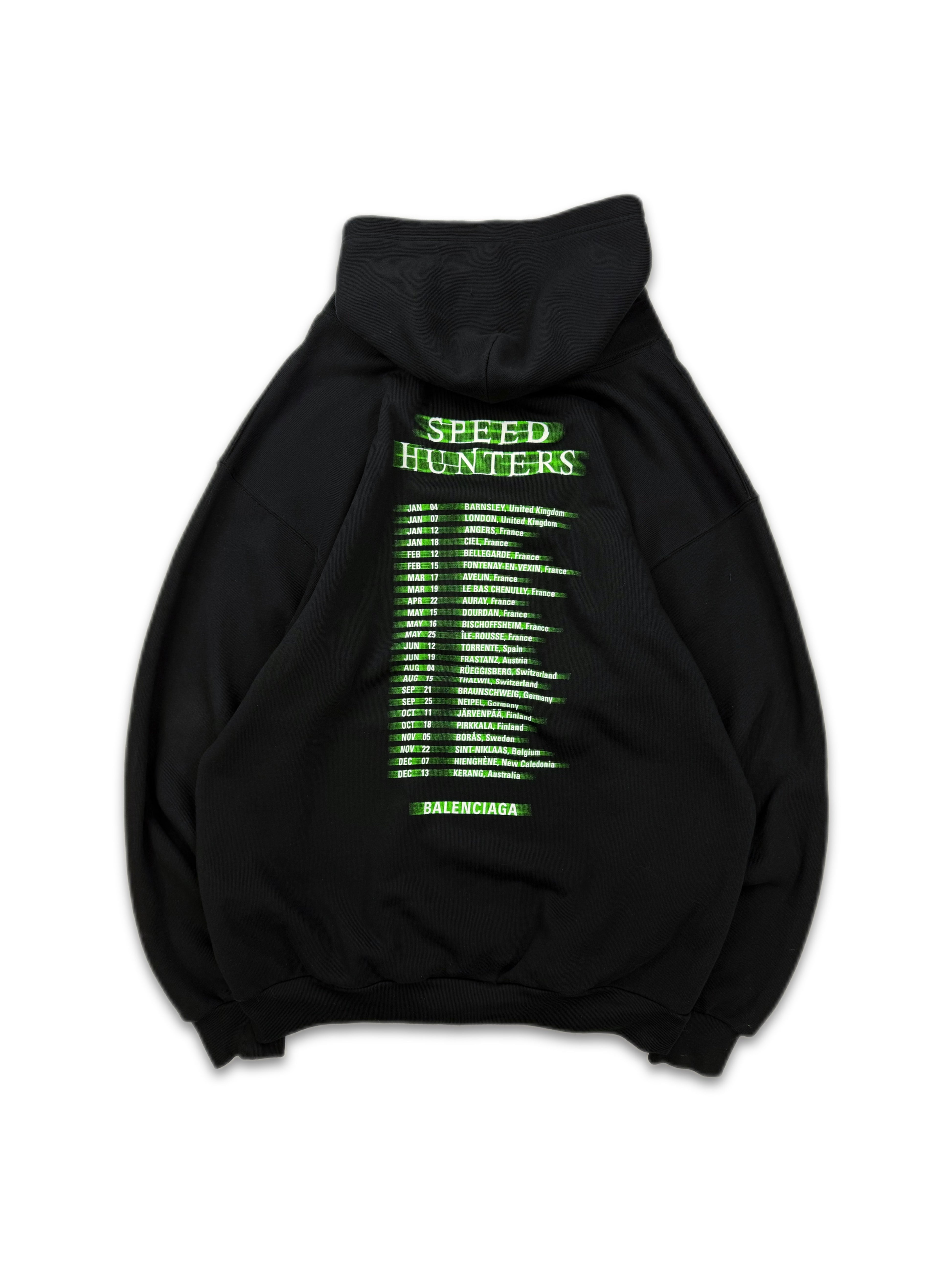 AW18 Balenciaga ‘Speedhunters’ Black Zip-up Heavy Hoodie