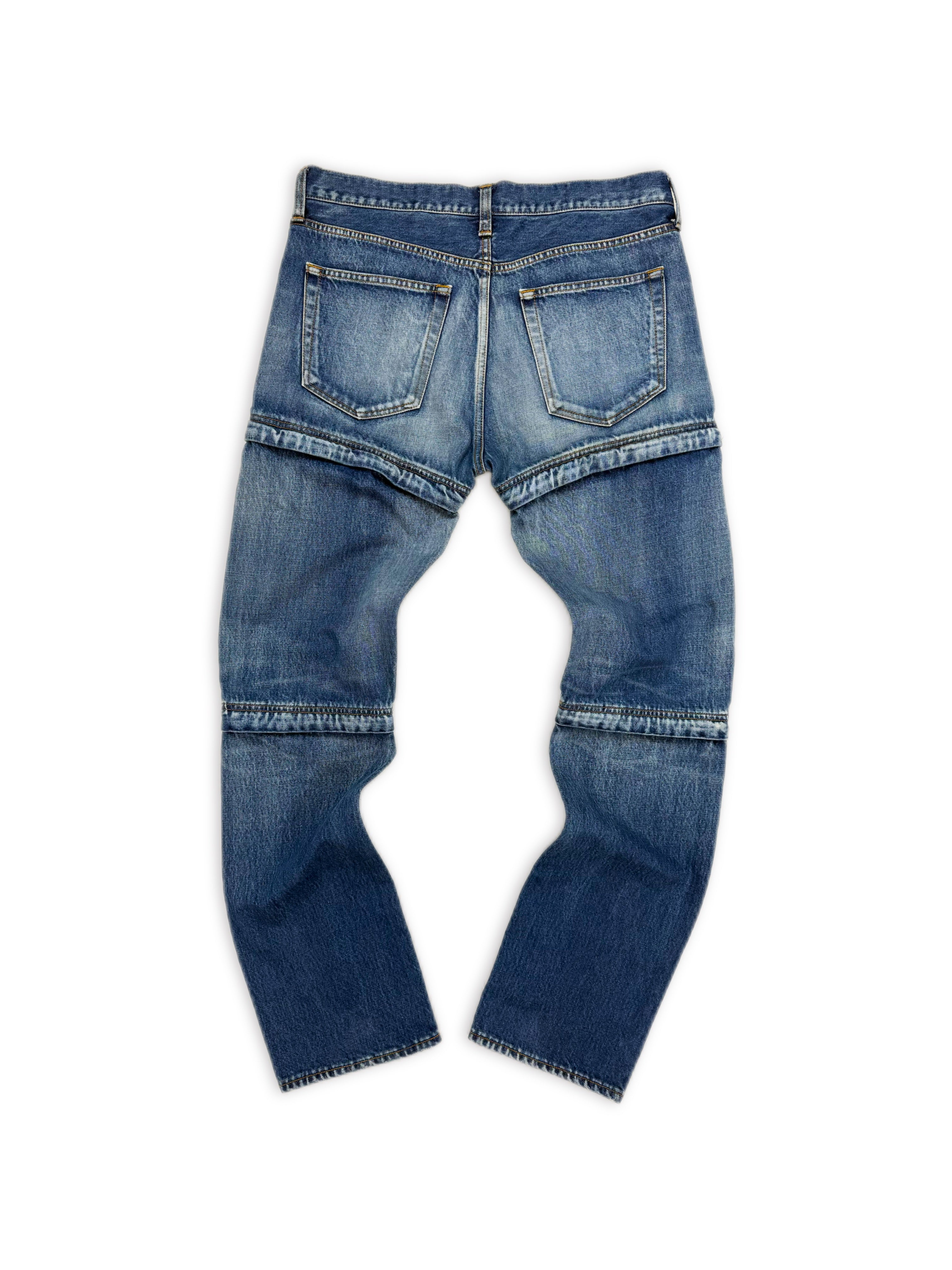 SS18 Balenciaga 3 in 1 Blue Convertible Multi Zipper Denim