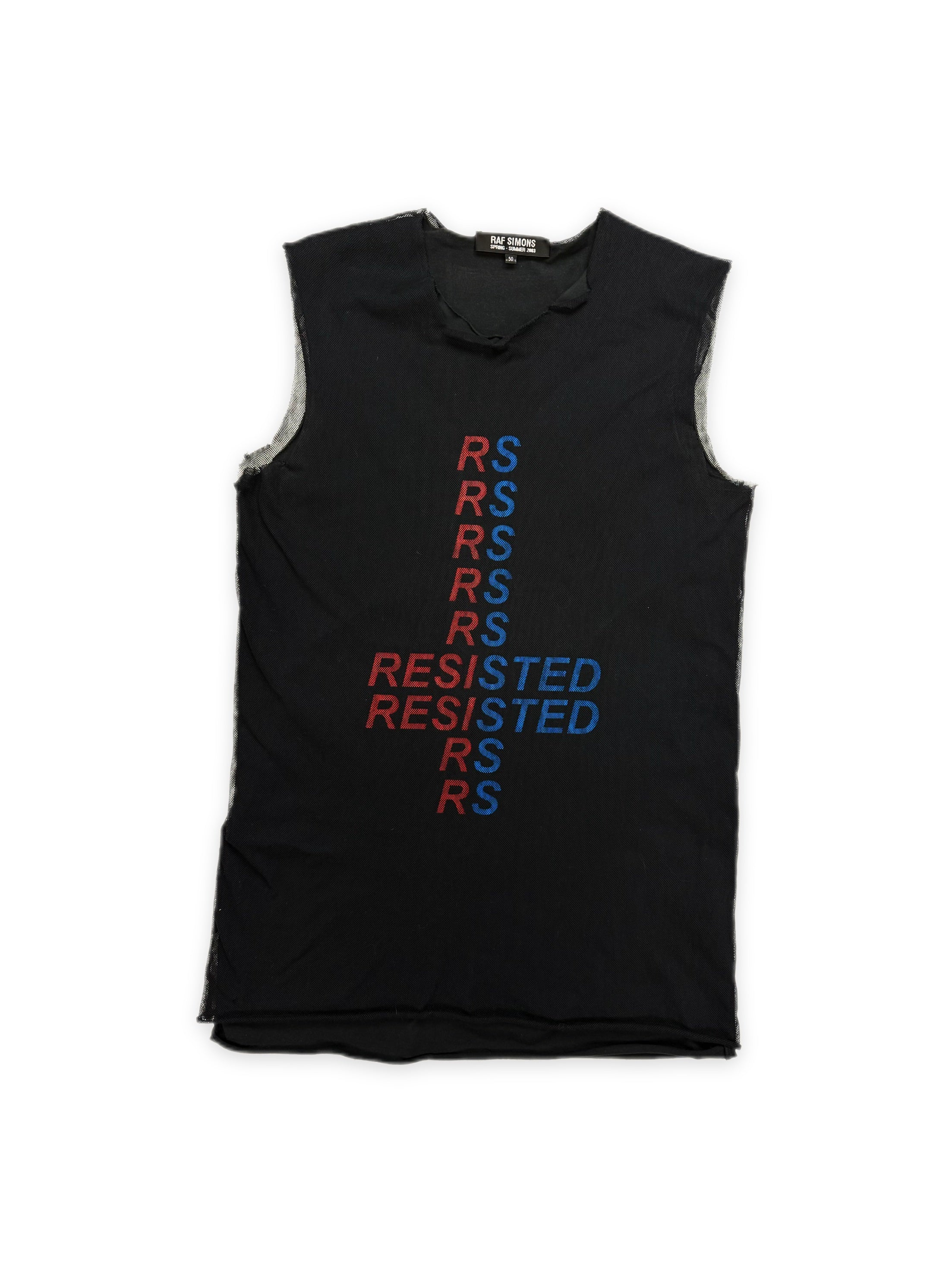 SS03 Raf Simons ‘Consumed’ Resisted Mesh Layered Sleeveless Tank Top