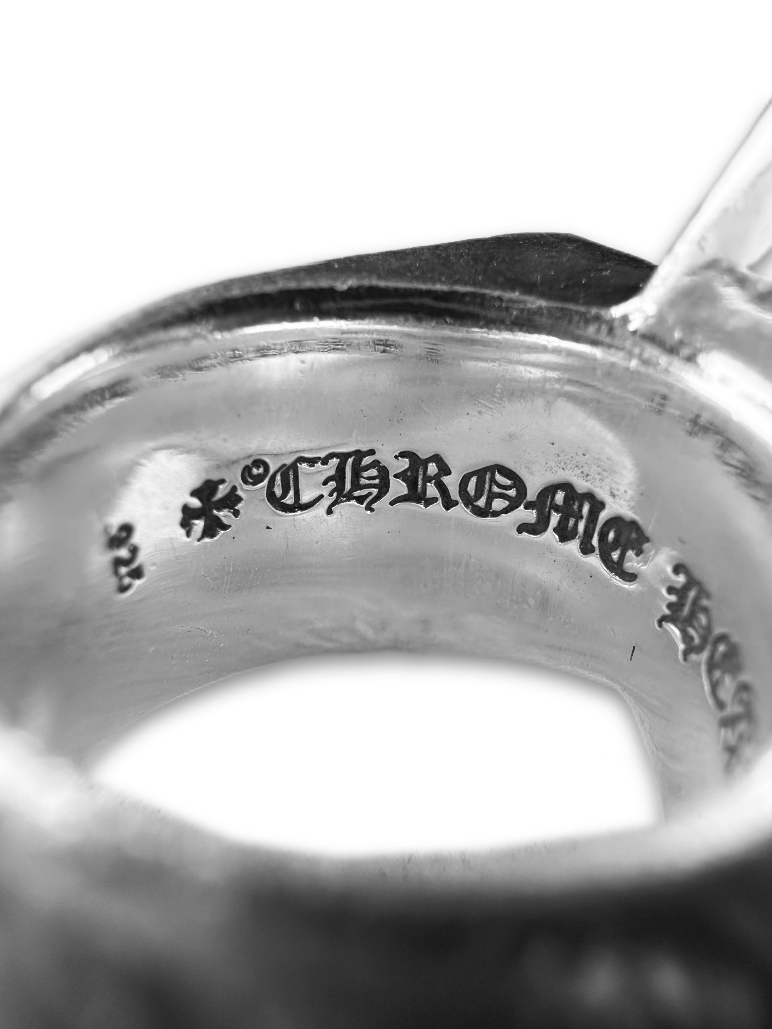Chrome Hearts ‘5 Point Star’ .925 Silver XL Etched Ring