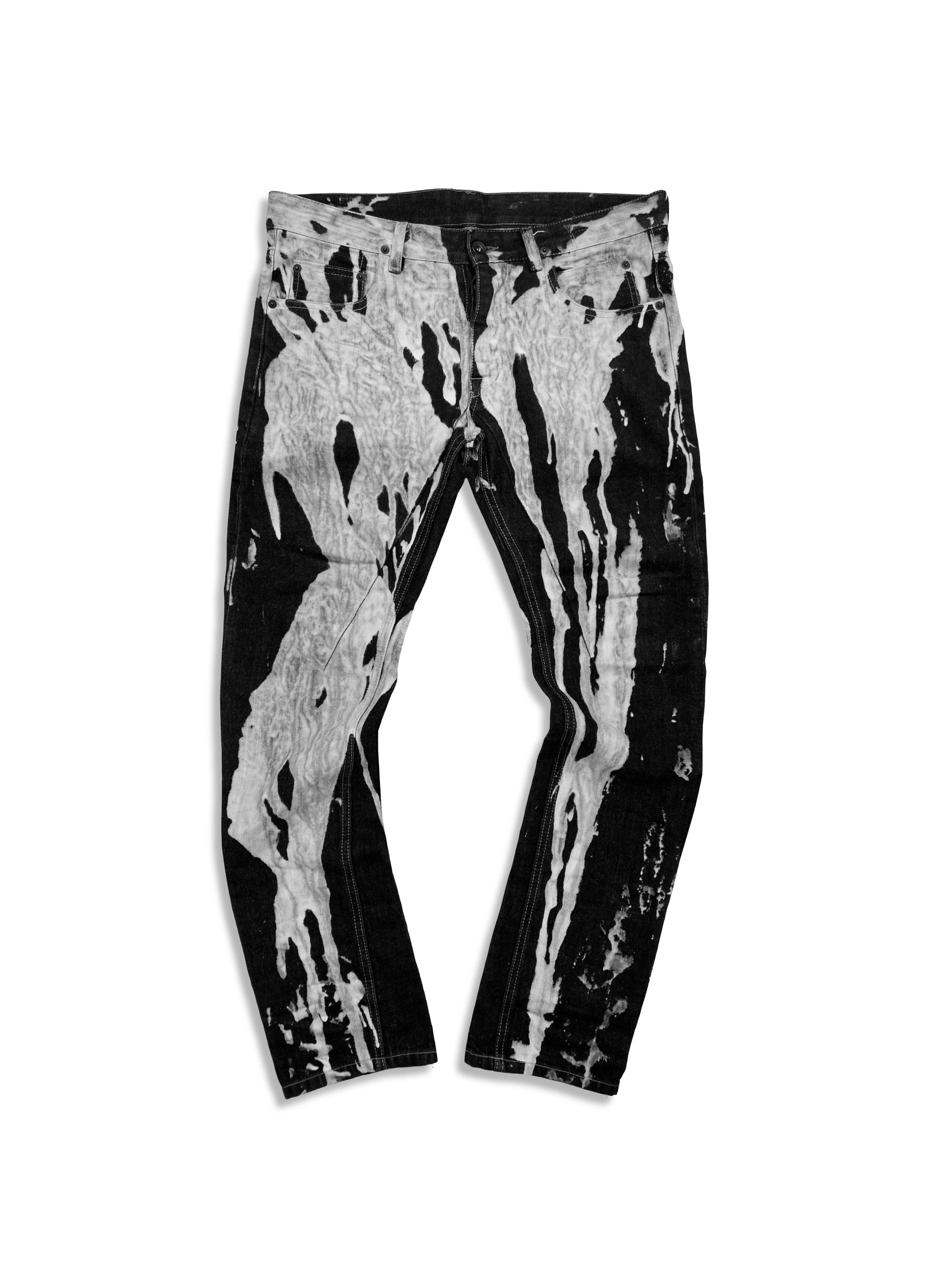 SS16 Rick Owens ‘Vomit’ MASTODON Bleach Detroit Cut Denim