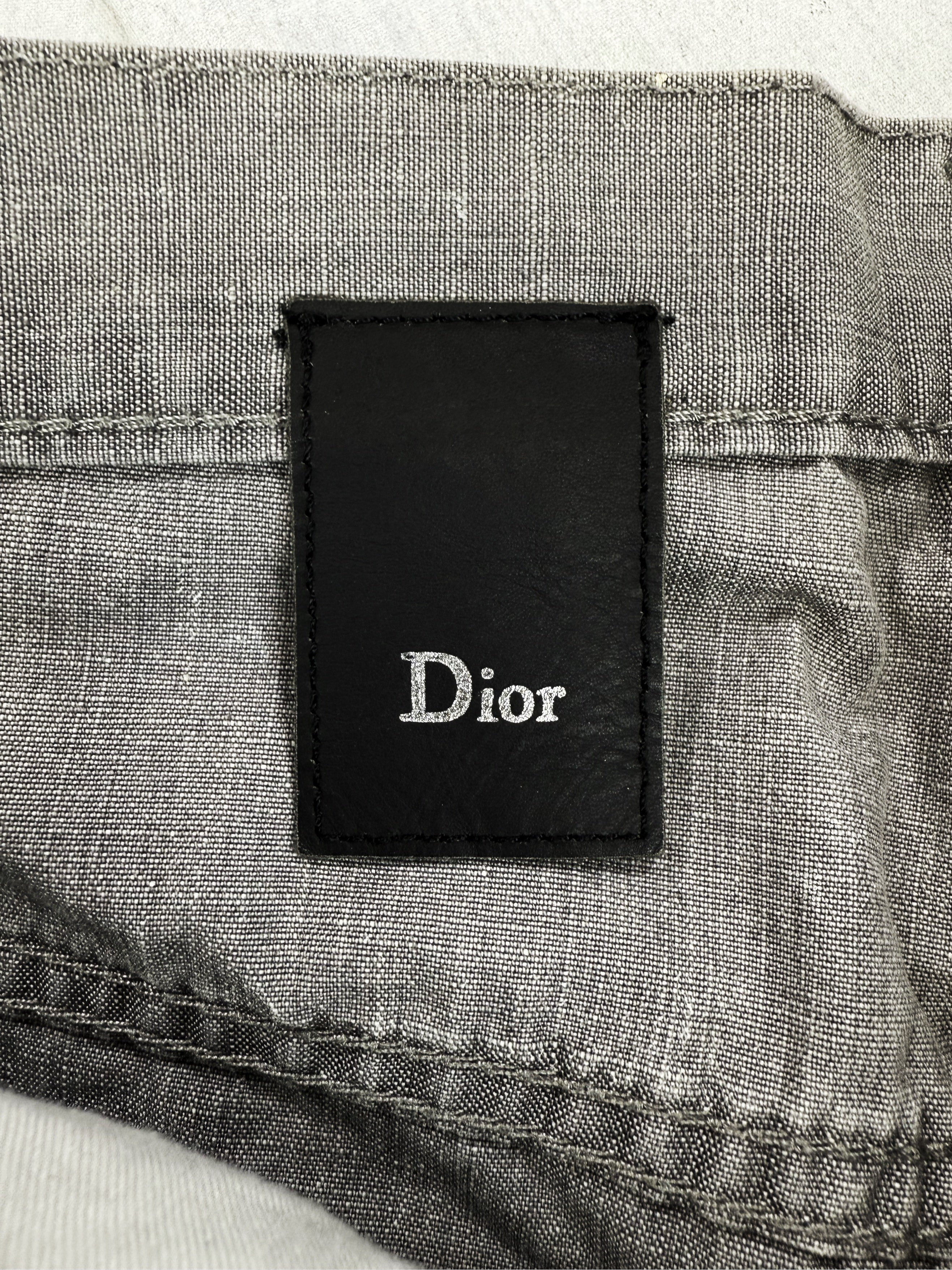SS06 Dior Homme by Hedi Slimane Painted White Slim Cut Denim