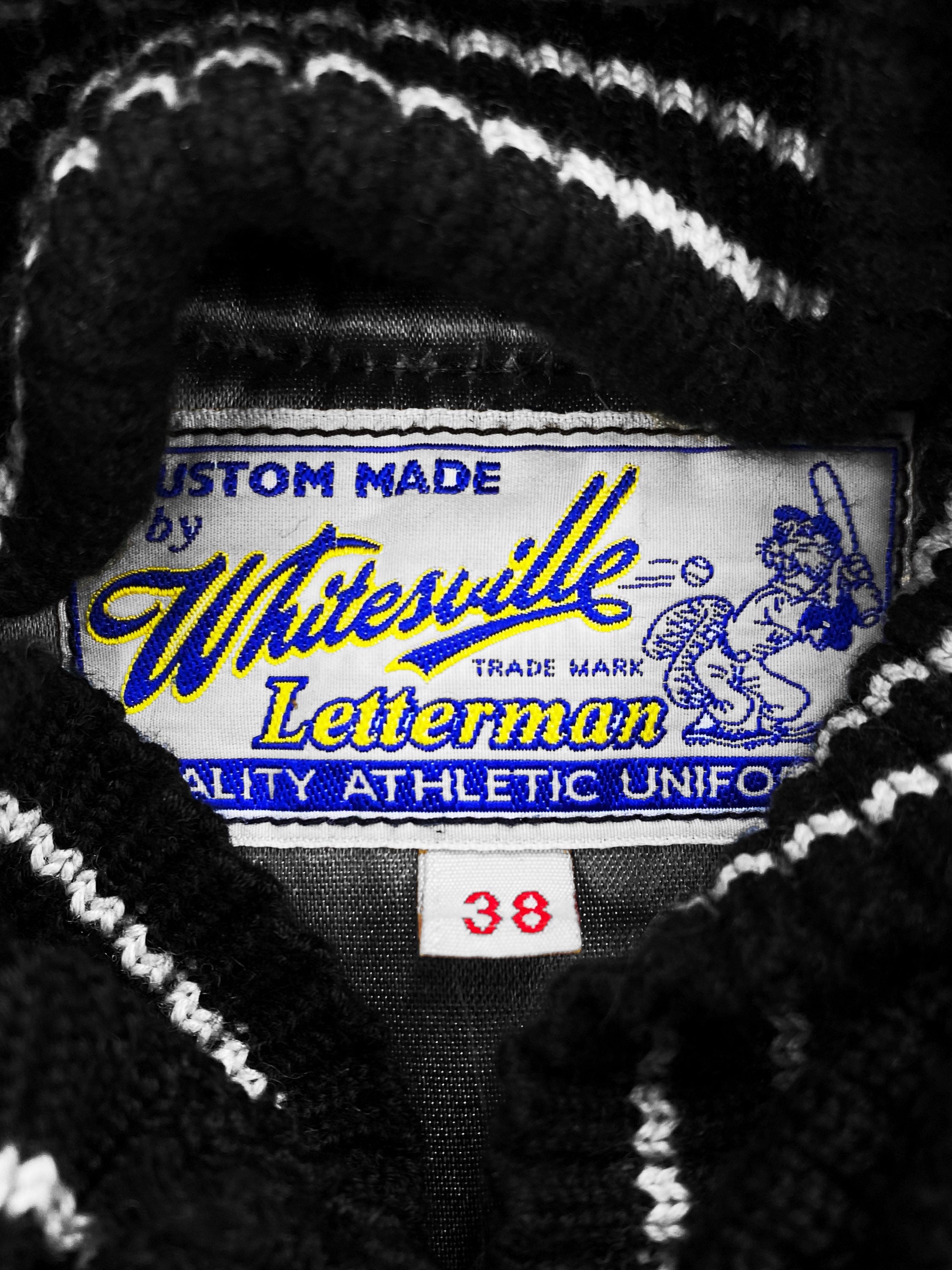 AW07 Whitesville ‘Black Bones’ Leather Chenille Patched Varsity Jacket