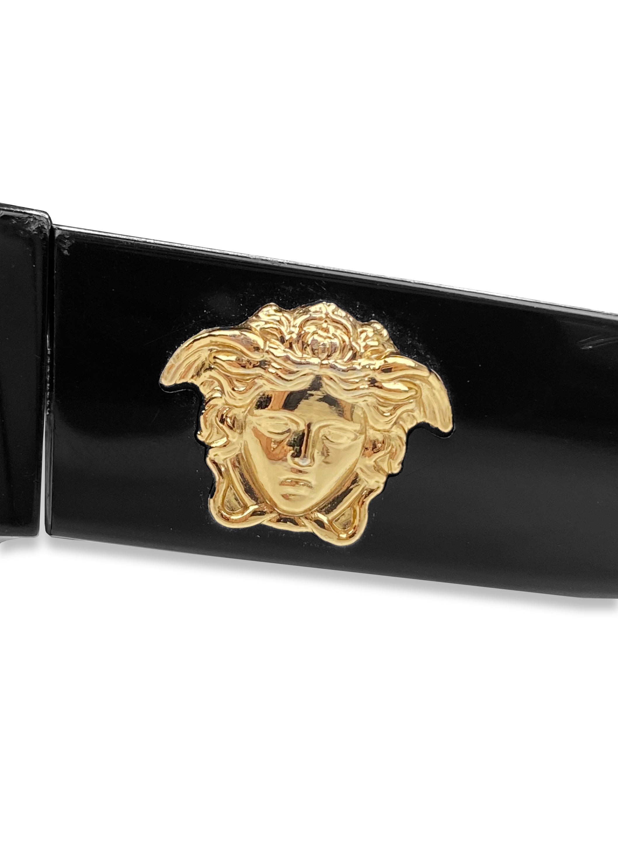 Versace Medusa Head Gold Rounded Plum Tint Sunglasses