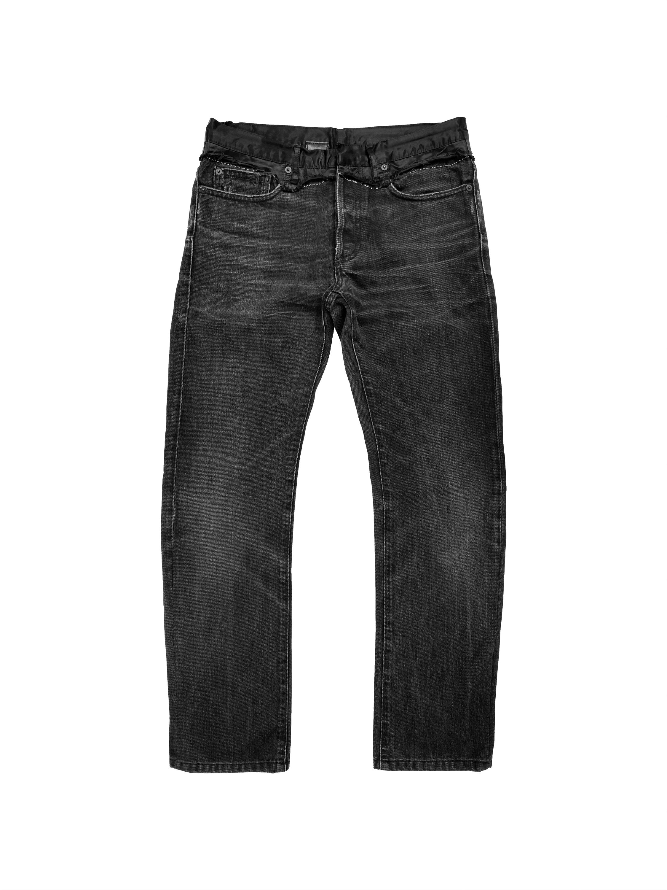 AW06 Dior by Hedi Slimane “Cummerbund” Distressed Hybrid Denim