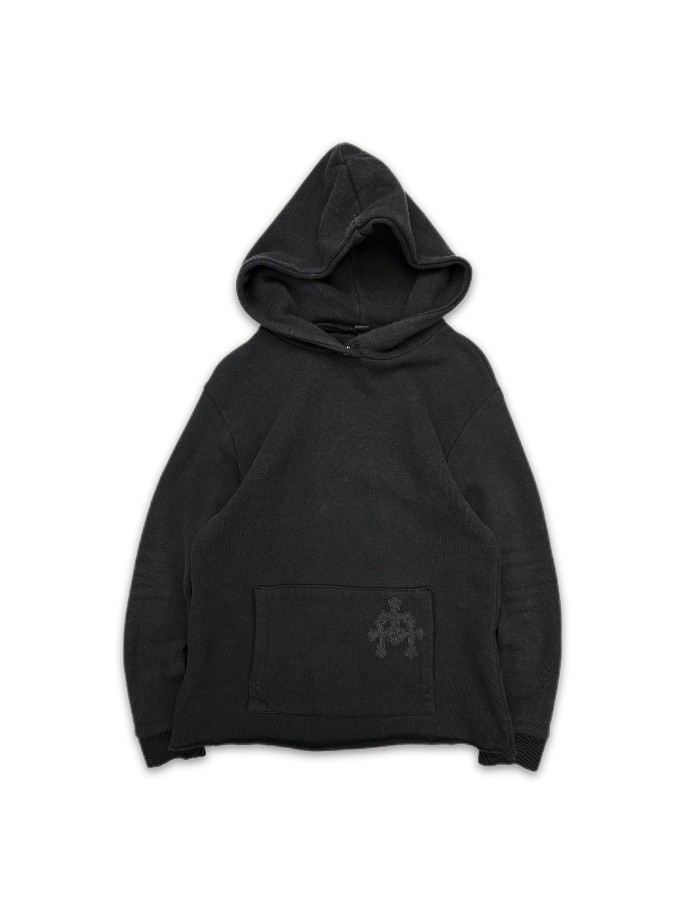 Chrome Hearts Triple Cross Leather Patch Button Snap Hoodie