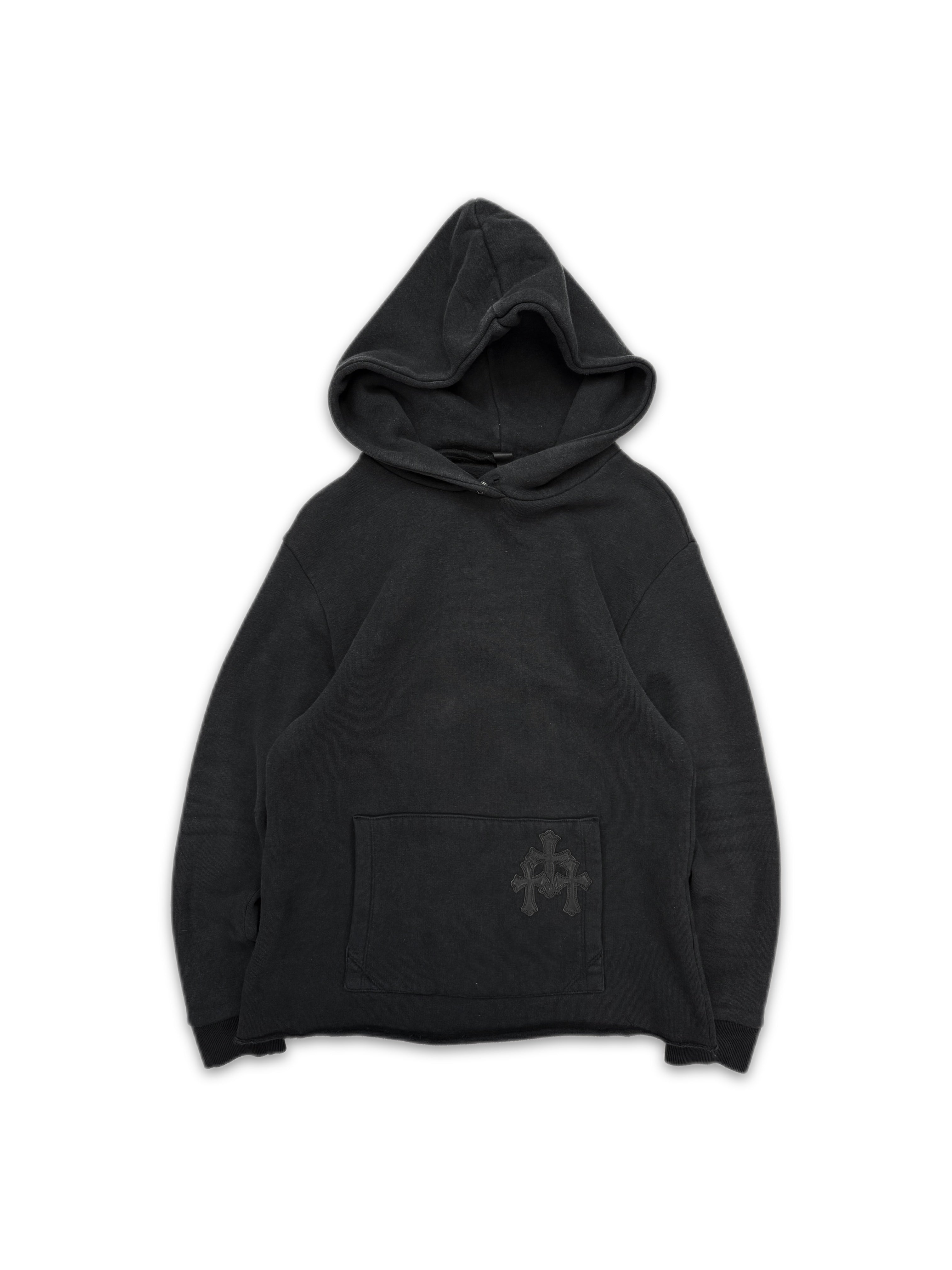 Chrome Hearts Triple Cross Leather Patch Button Snap Hoodie